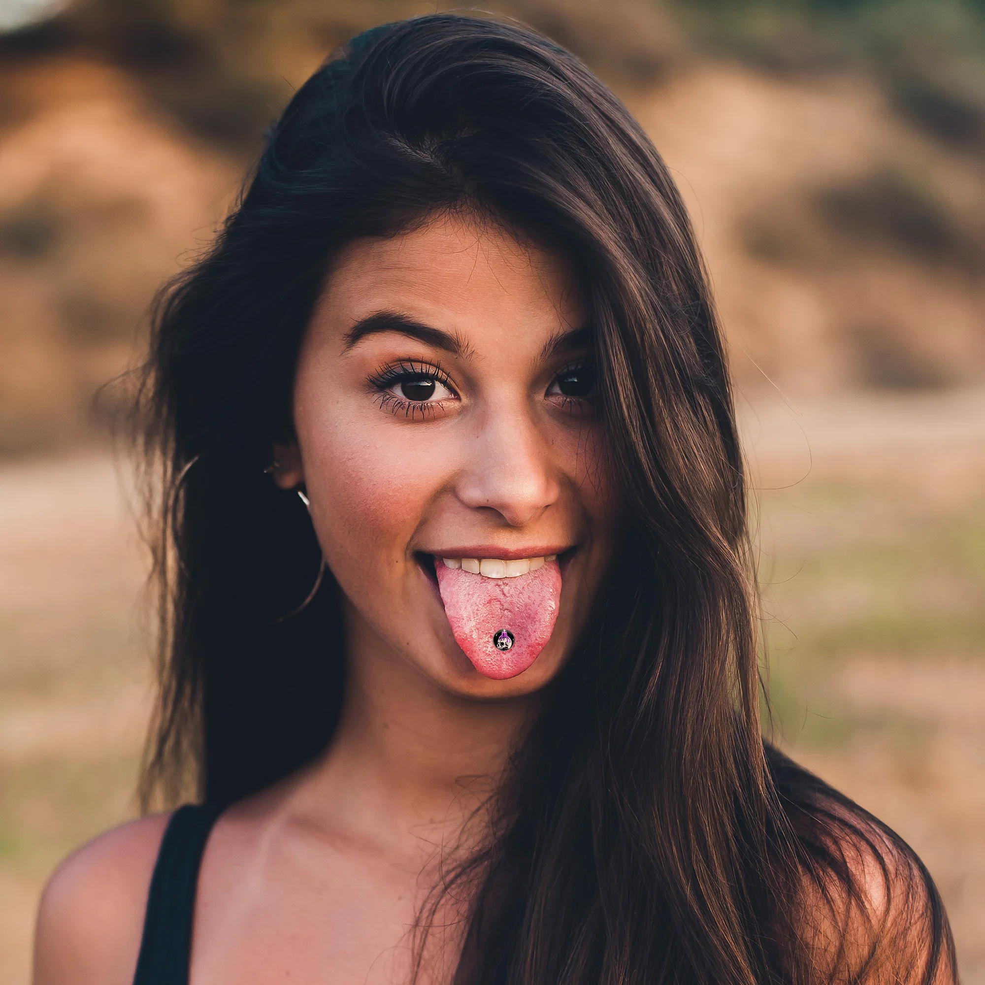 Burning Skull Candle Barbell Tongue Ring by Onyx O - Image 4
