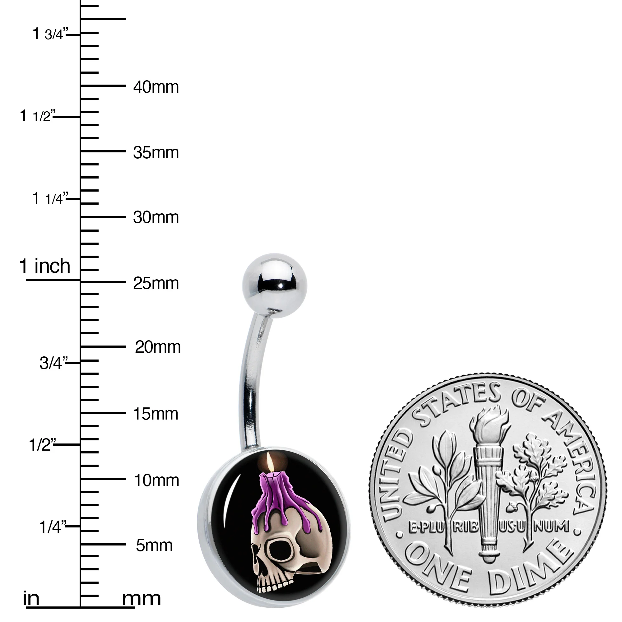 Burning Skull Candle Belly Ring by Onyx O - Image 6