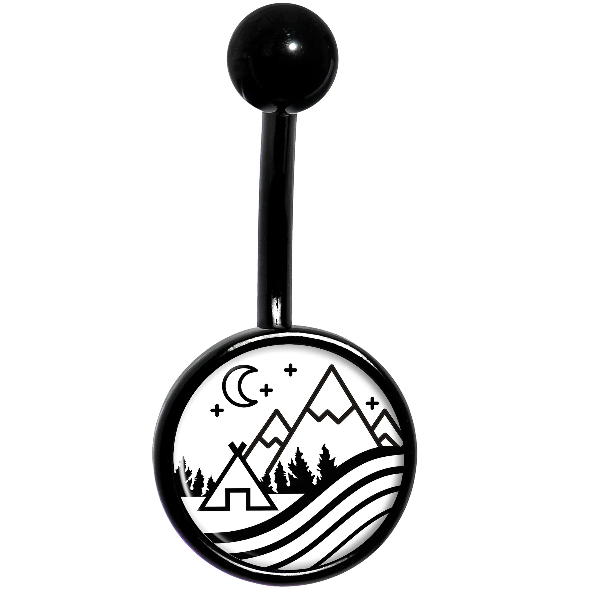 Camping in the Mountains Black Belly Ring - Image 2