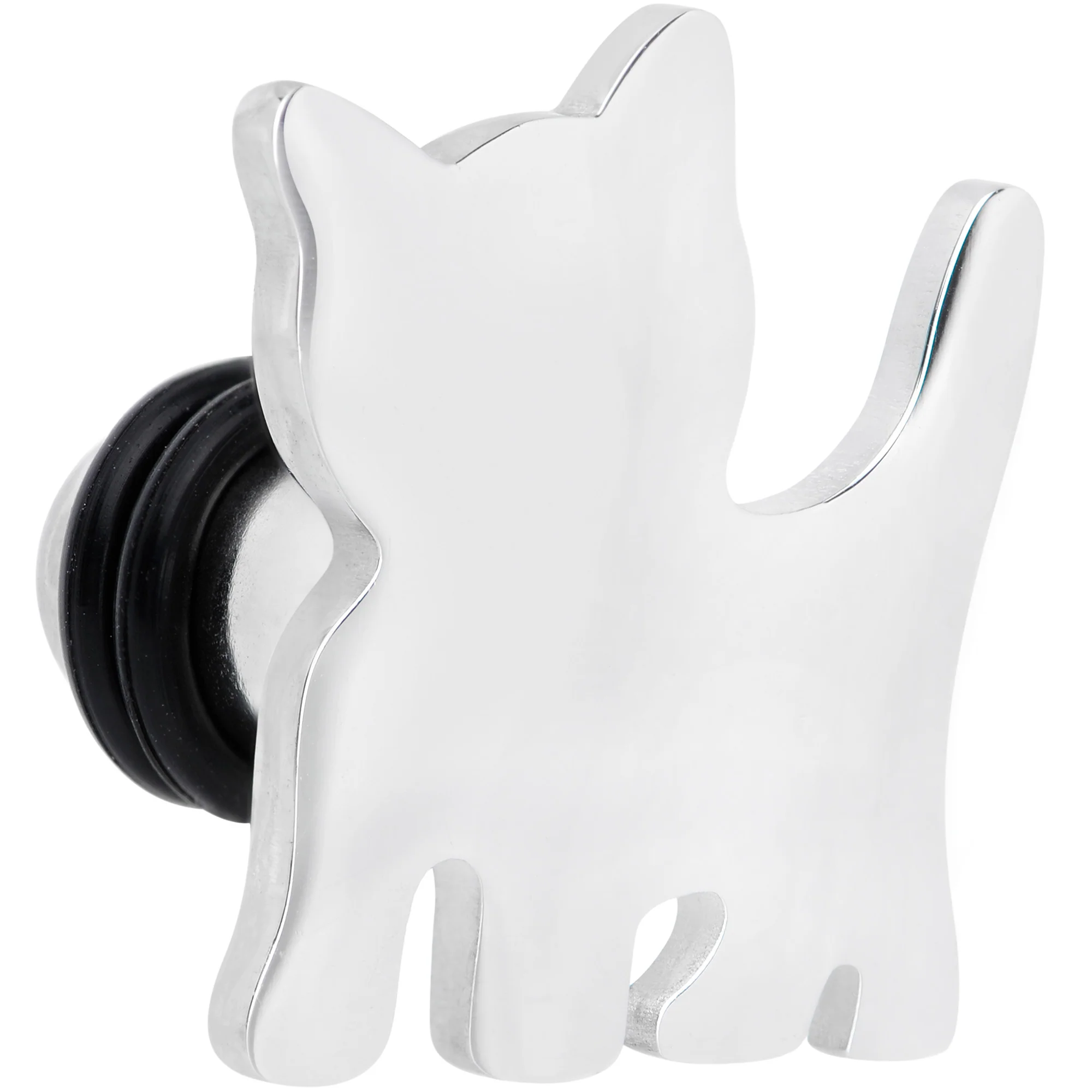 Steel Cat Lover Kitty Cat Single Flare Plug Set 14G to 0G - Image 3