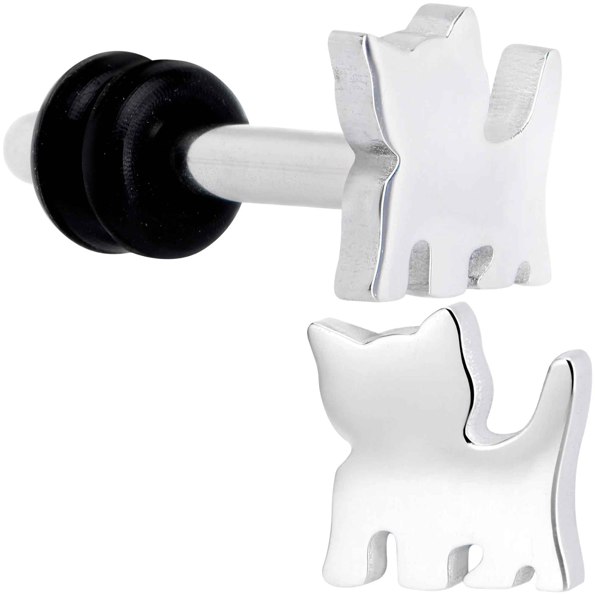 Steel Cat Lover Kitty Cat Single Flare Plug Set 14G to 0G - Image 6