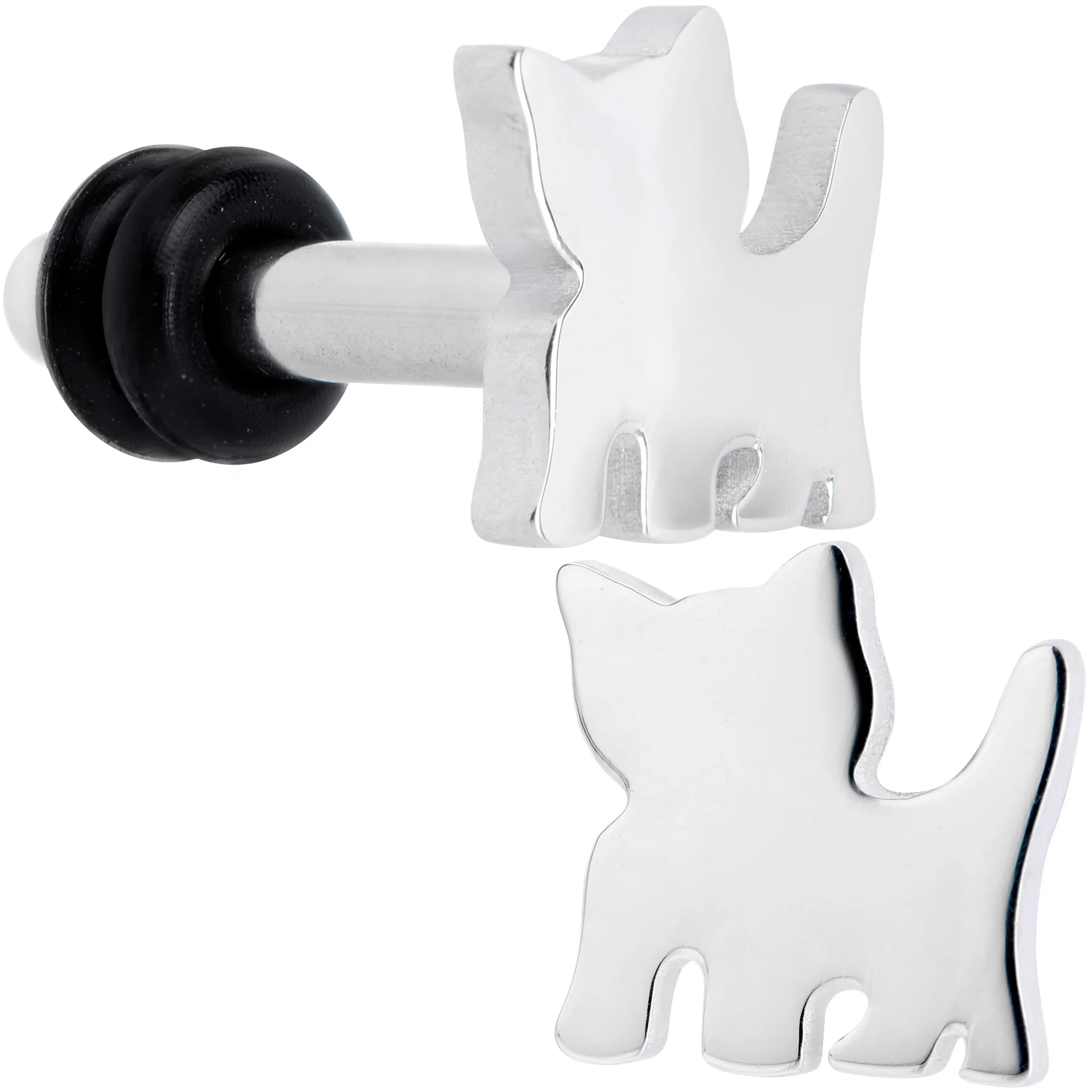 Steel Cat Lover Kitty Cat Single Flare Plug Set 14G to 0G - Image 8