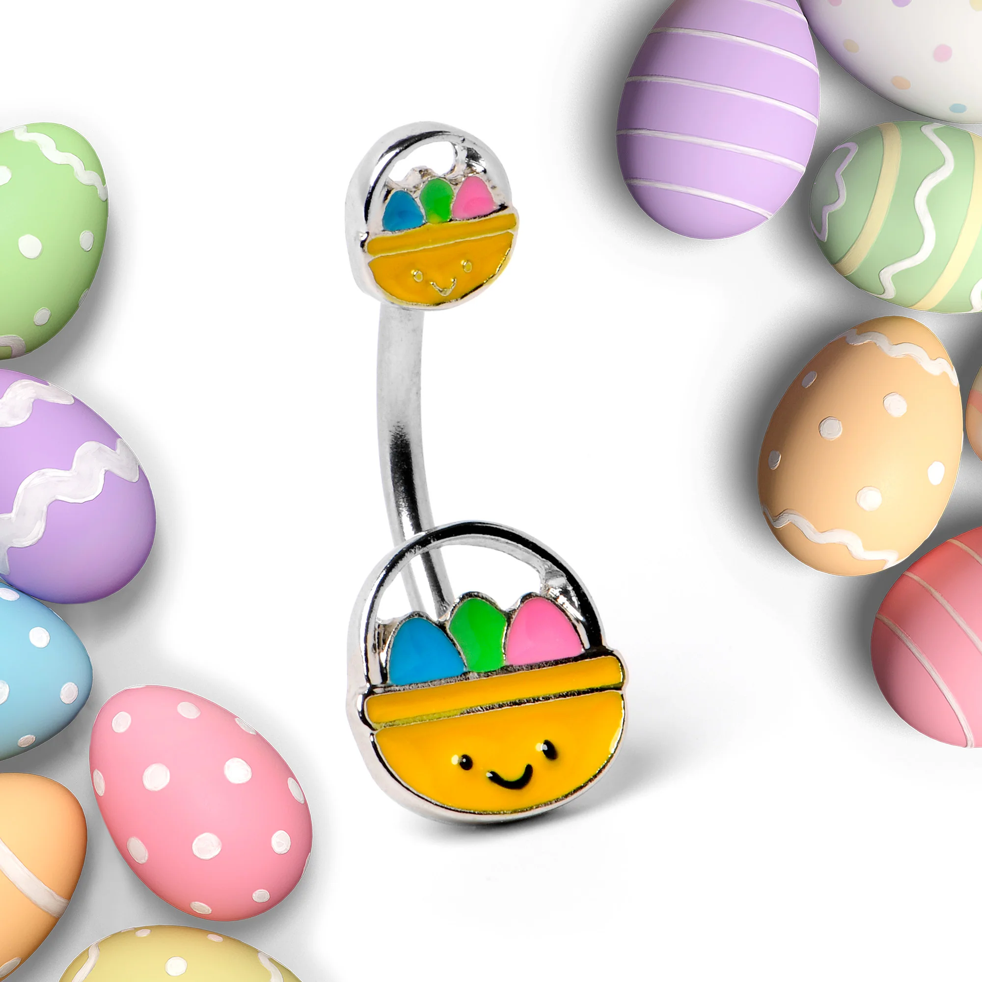 Celebration Easter Basket Double Mount Belly Ring - Image 4