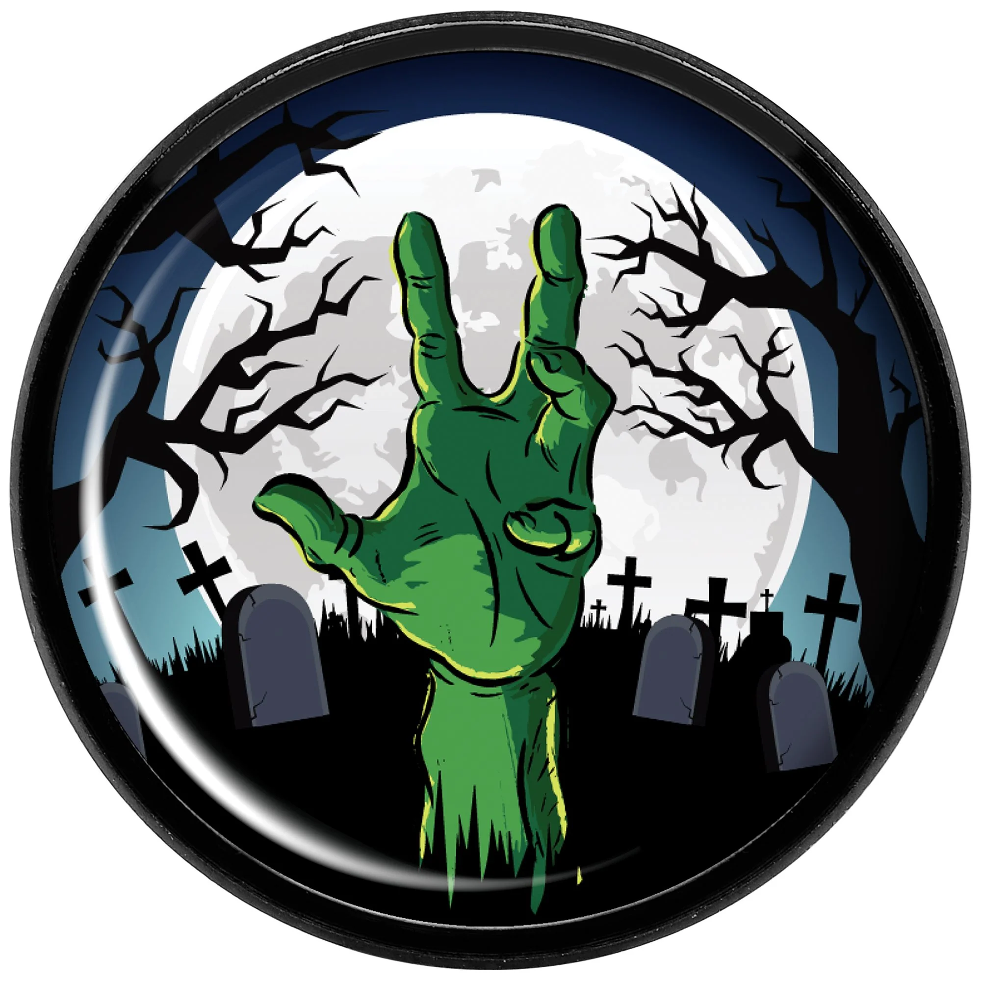 Cemetery Zombie Hand Halloween Black Anodized Plug Set 18mm - Image 3