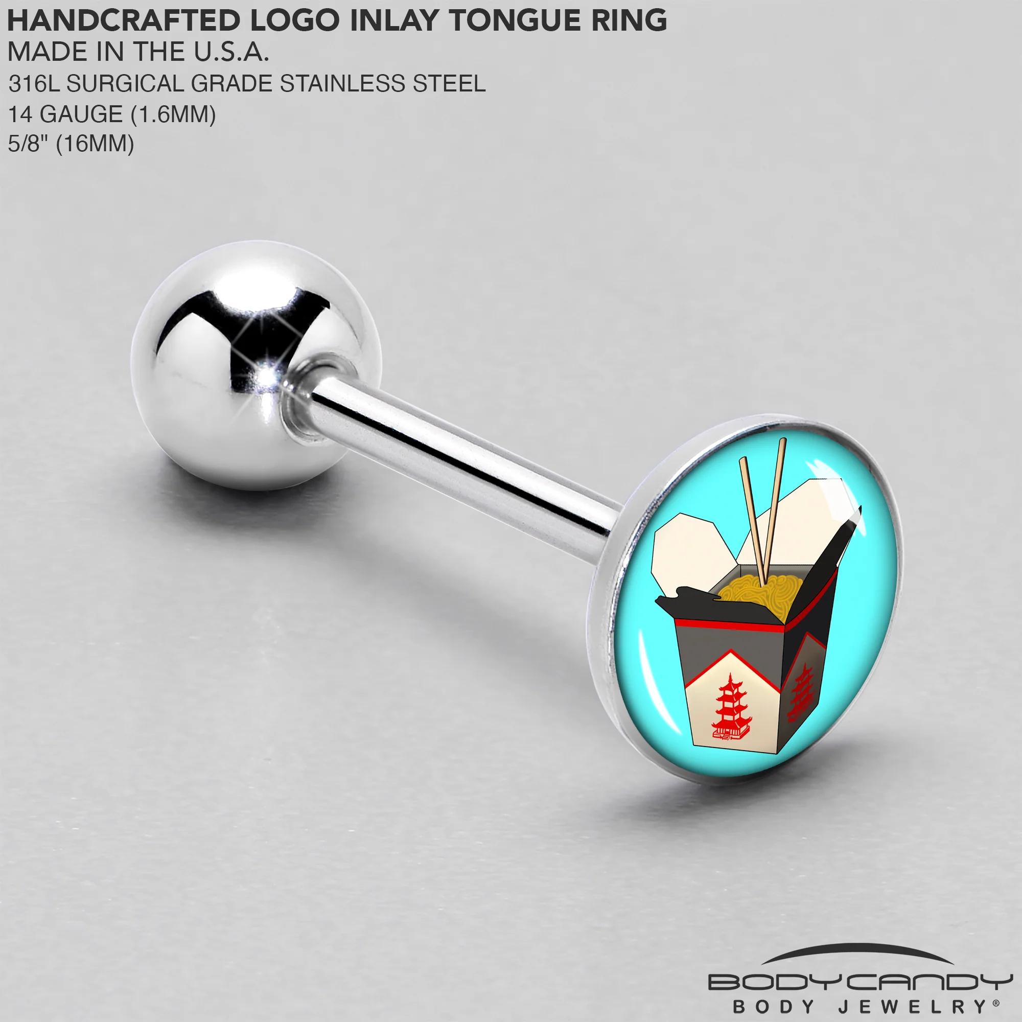 Chinese Take Out Barbell Tongue Ring by Onyx O - Image 4