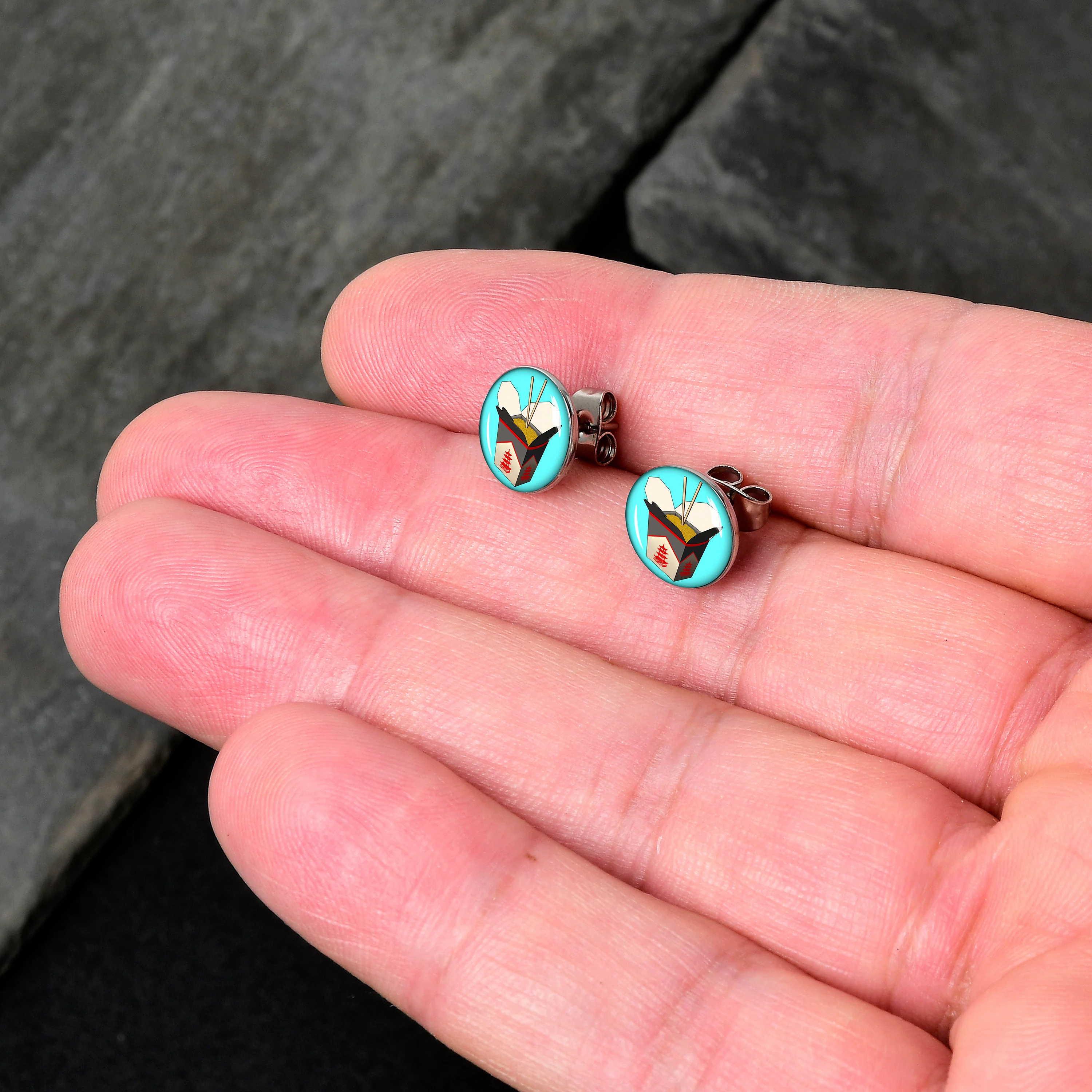 Chinese Take Out Stud Earrings by Onyx O - Image 2
