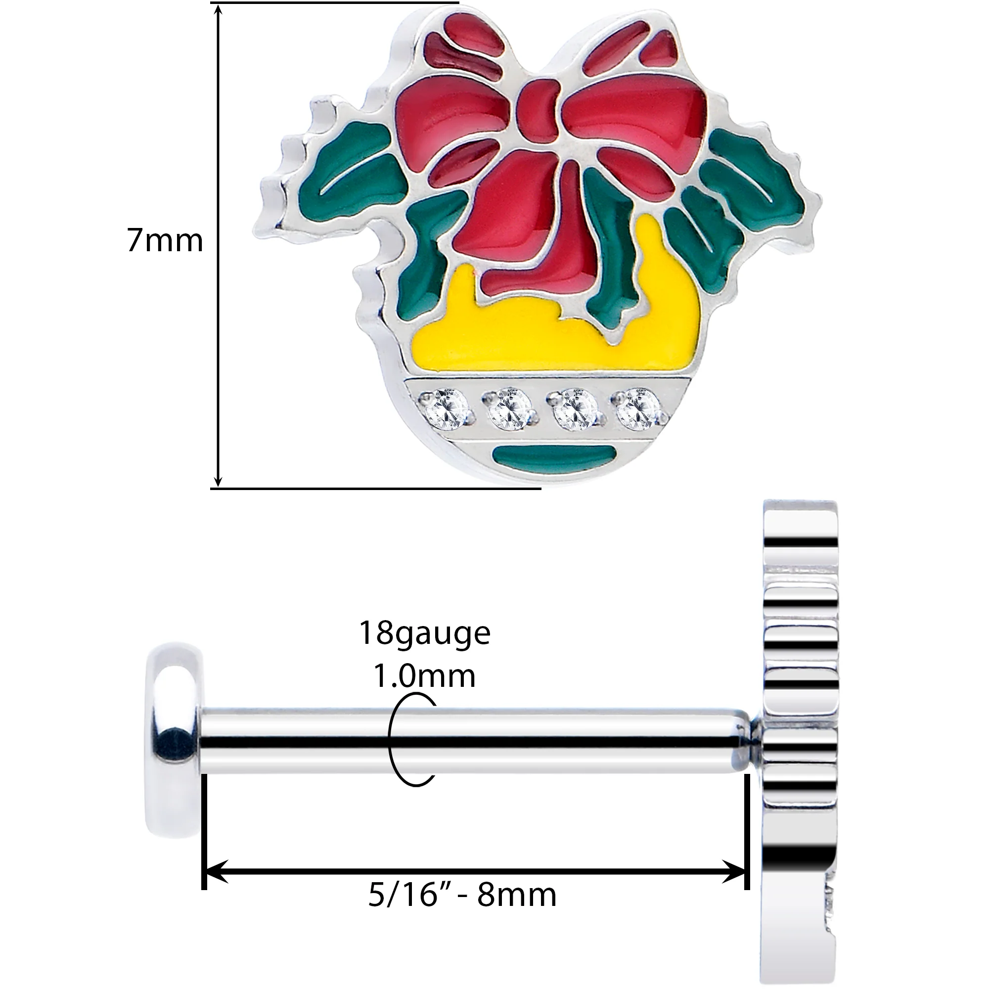 Christmas Flat Back Earring - Holiday Ornament - Image 5