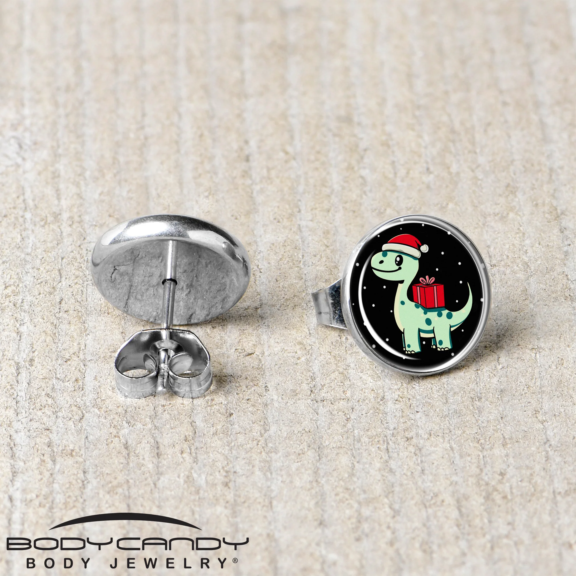 Christmas Holiday Dinosaur Stud Earrings by Onyx O - Image 5