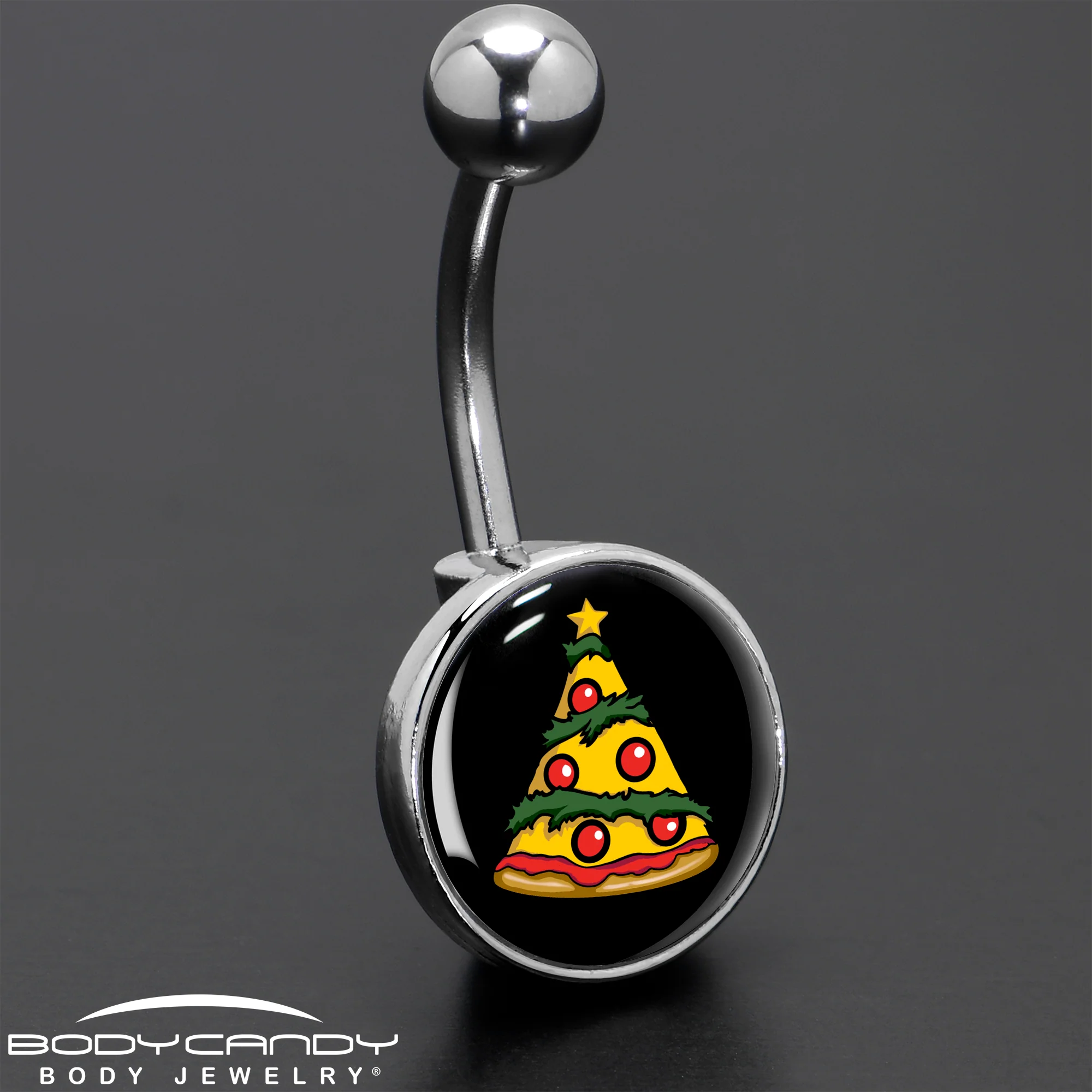 Christmas Holiday Pizza Tree Belly Ring by Onyx O - Image 8