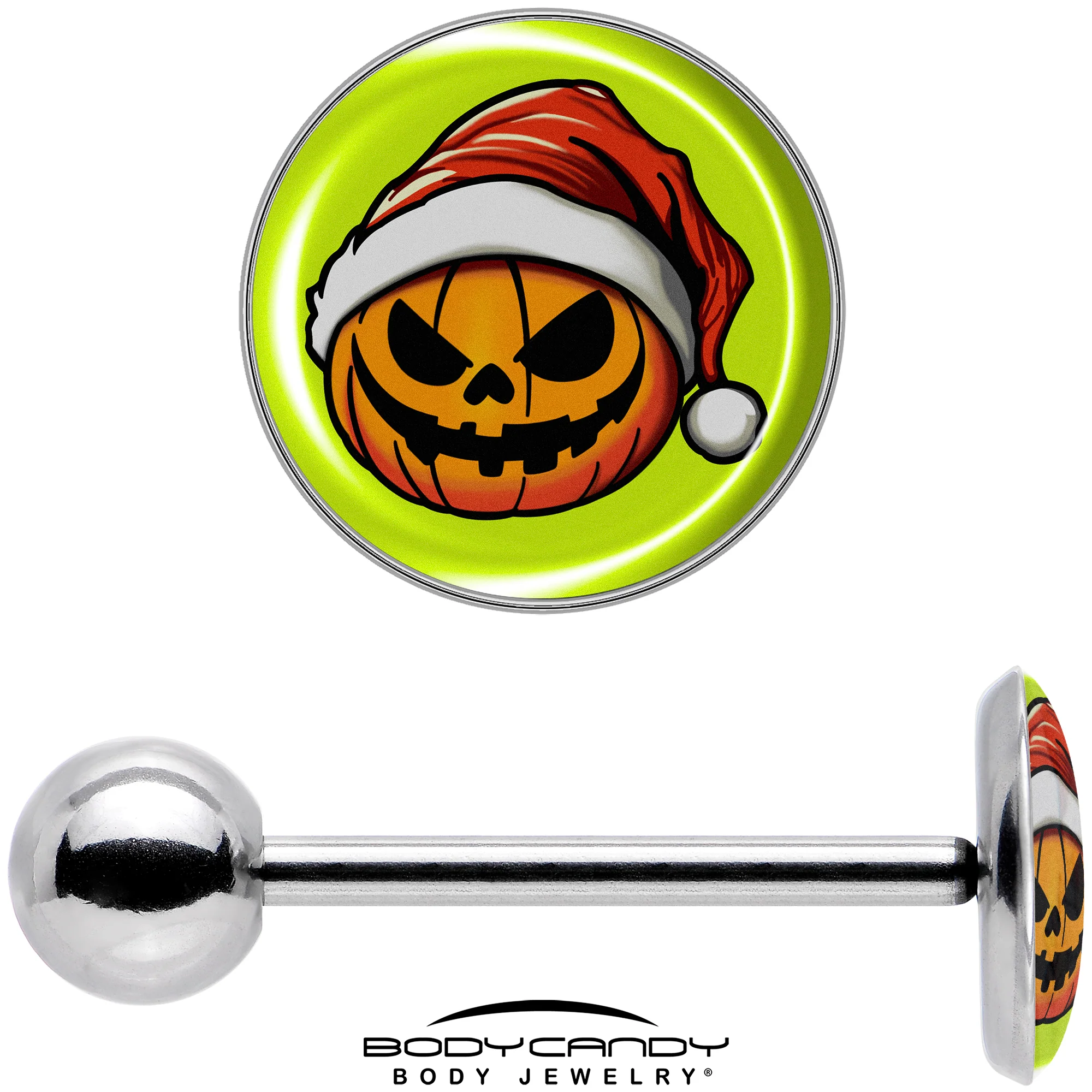 Christmas Holiday Santa Hat Pumpkin Barbell Tongue Ring by Onyx O - Image 7
