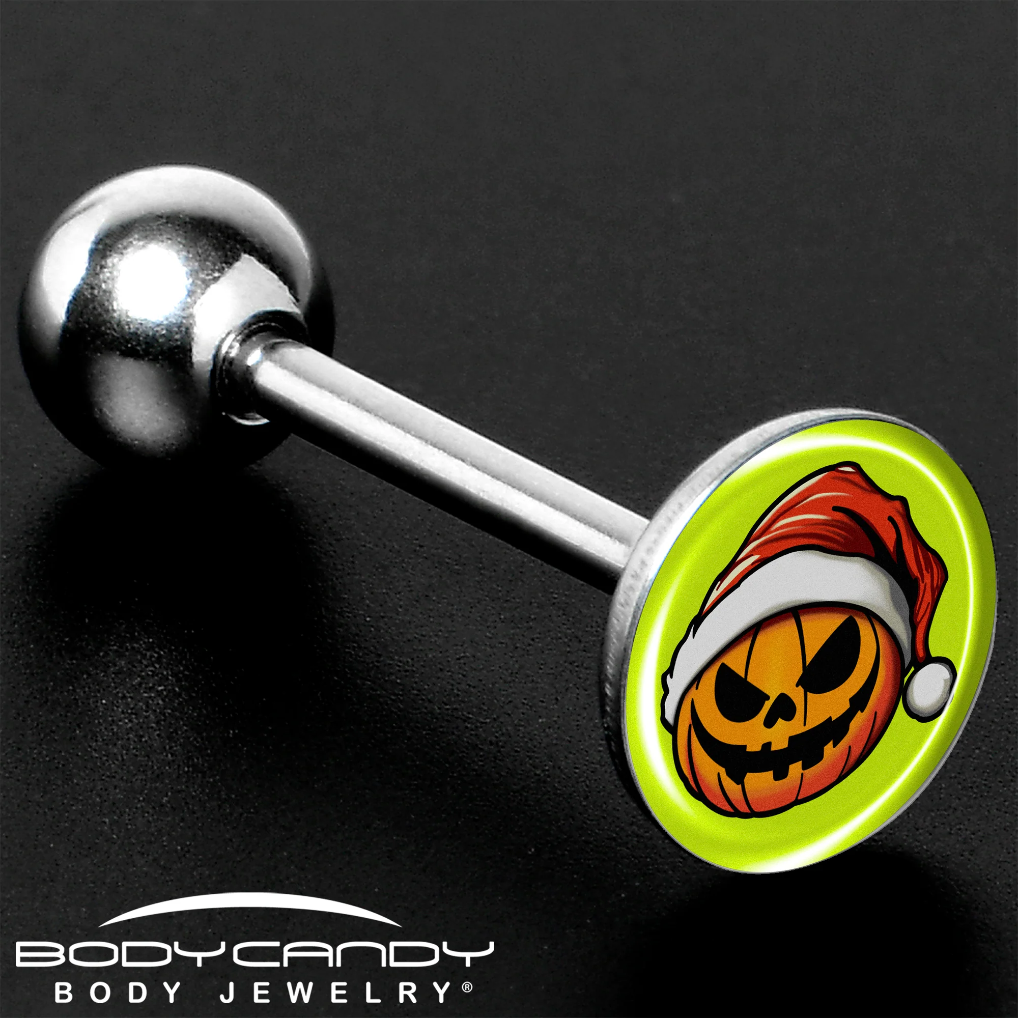 Christmas Holiday Santa Hat Pumpkin Barbell Tongue Ring by Onyx O - Image 8