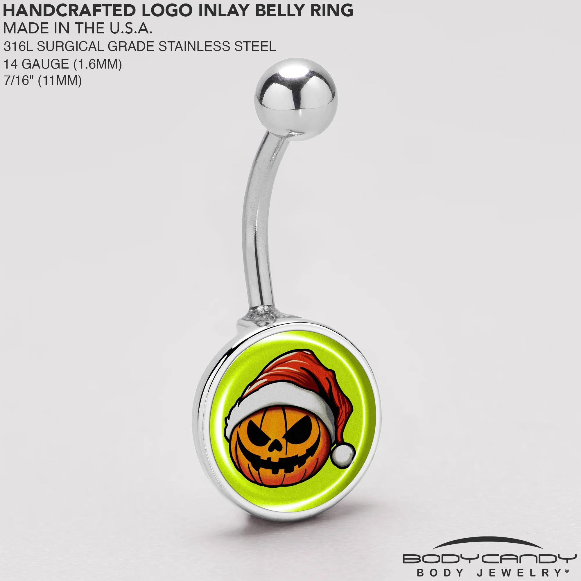 Christmas Holiday Santa Hat Pumpkin Belly Ring by Onyx O - Image 5
