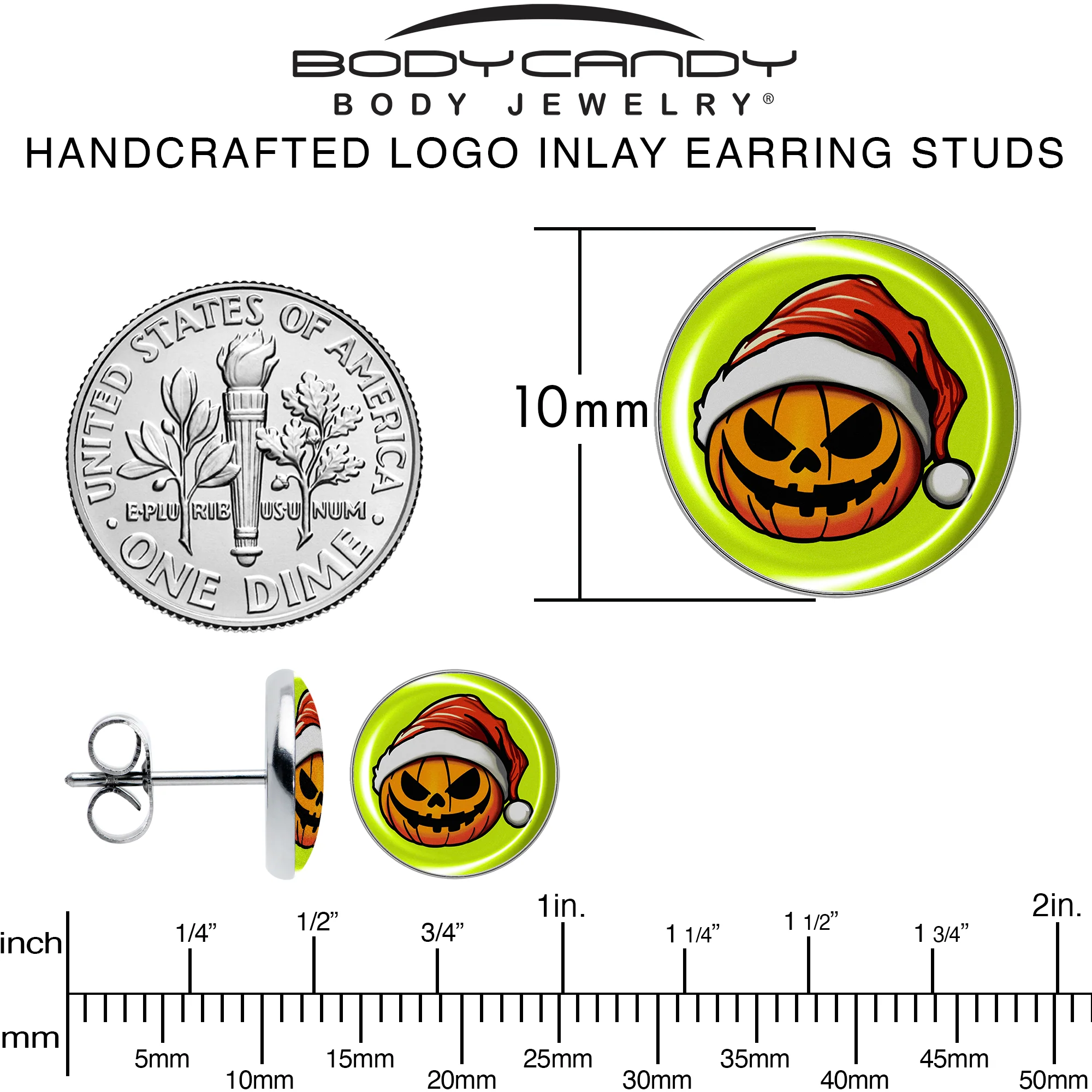 Christmas Holiday Santa Hat Pumpkin Stud Earrings by Onyx O - Image 6