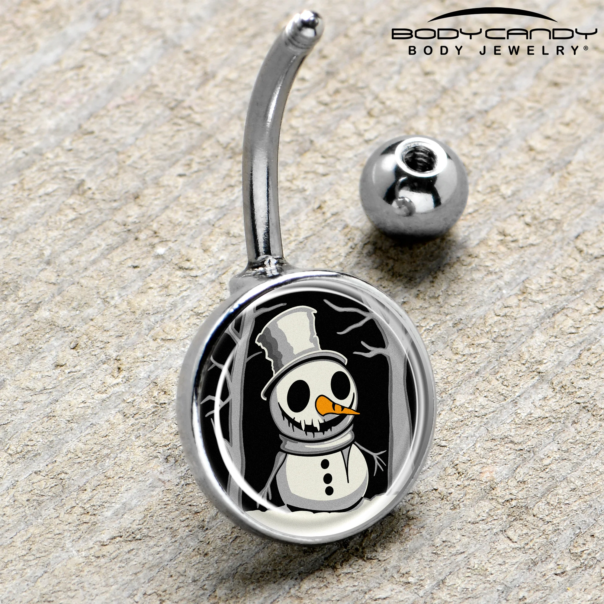 Christmas Holiday Spooky Snowman Belly Ring by Onyx O - Image 4