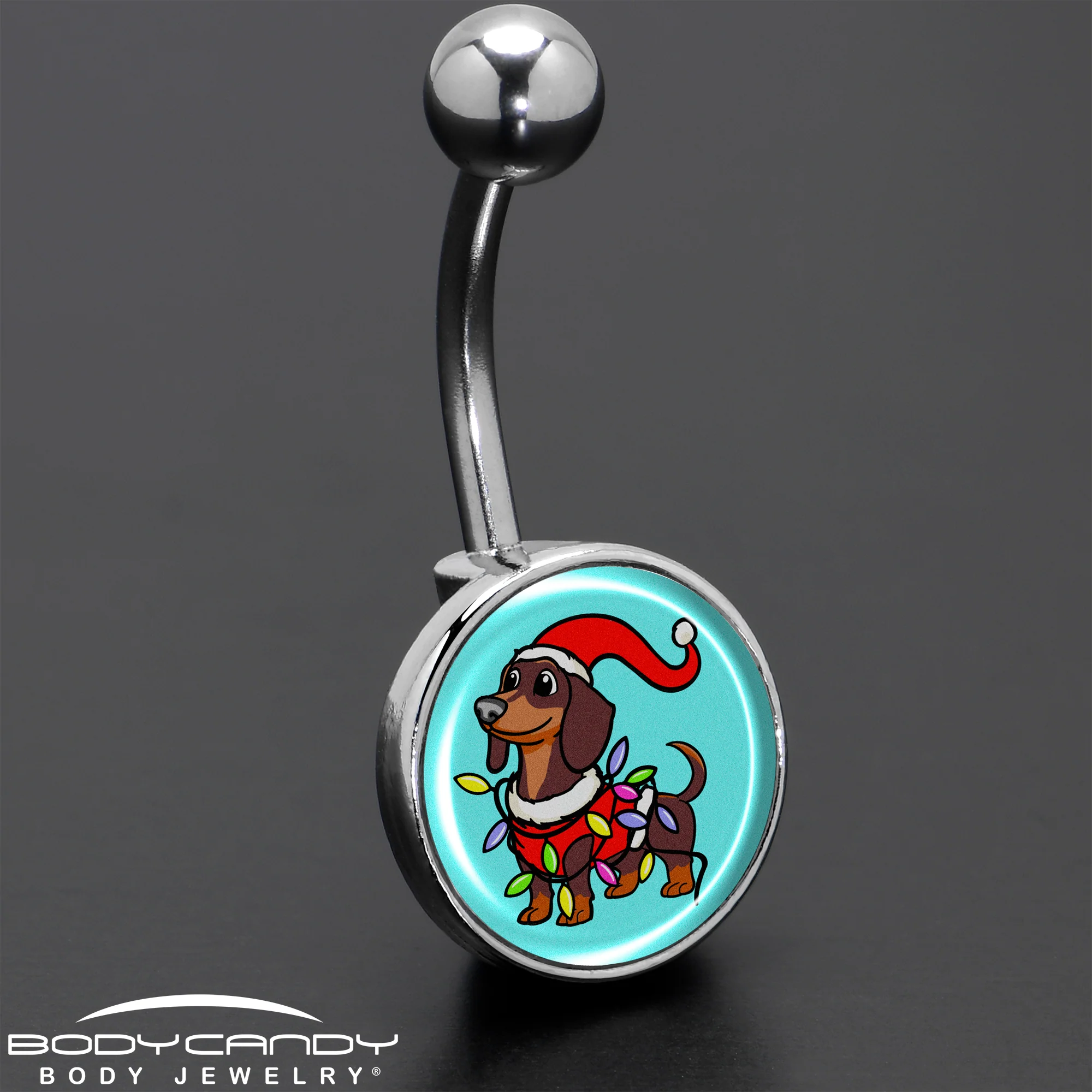 Christmas Holiday Weiner Dog Belly Ring by Onyx O - Image 8