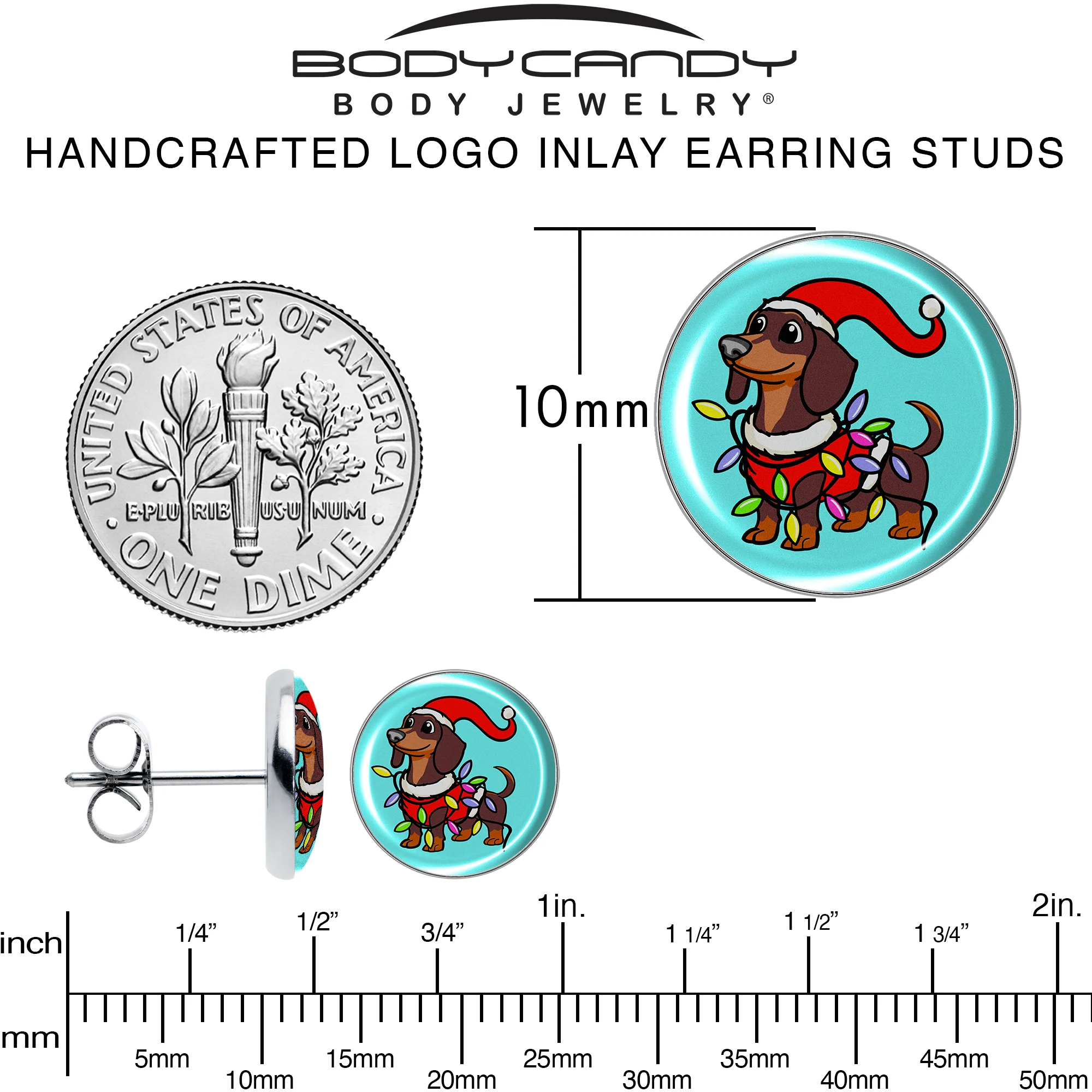 Christmas Holiday Weiner Dog Stud Earrings by Onyx O - Image 6