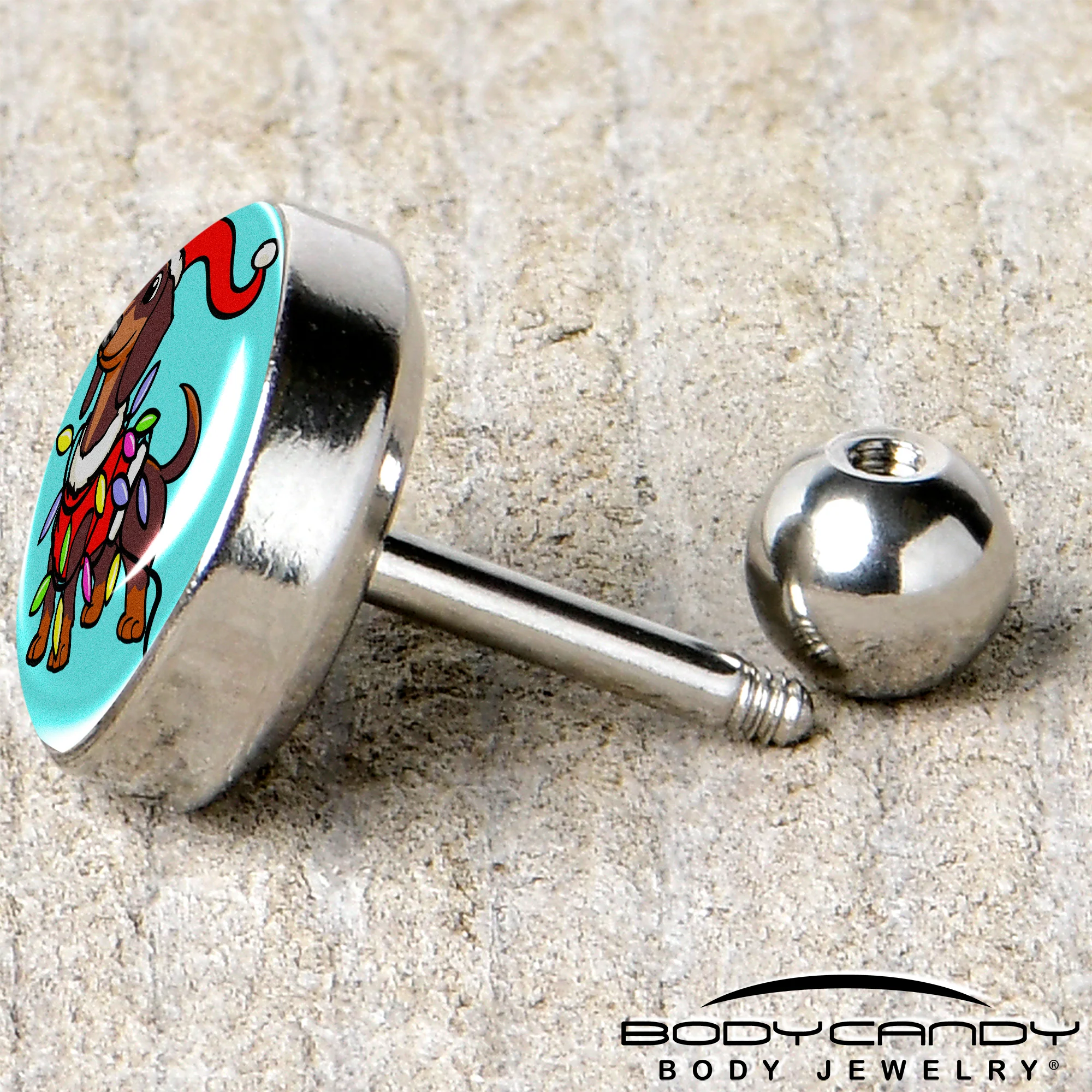Christmas Holiday Weiner Dog Tragus Cartilage Earring by Onyx O - Image 5