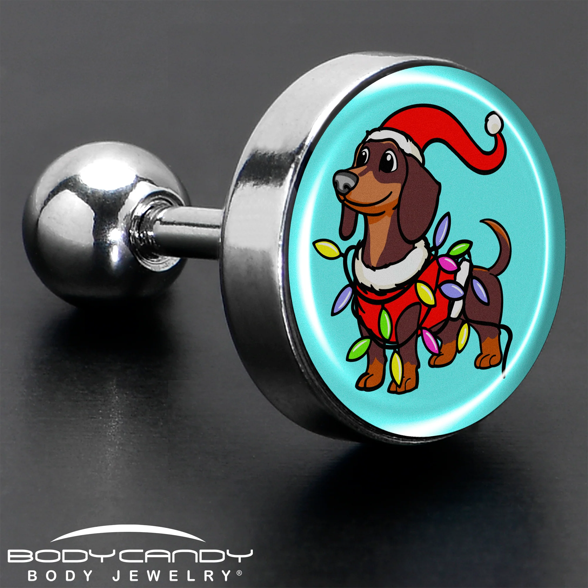 Christmas Holiday Weiner Dog Tragus Cartilage Earring by Onyx O - Image 7