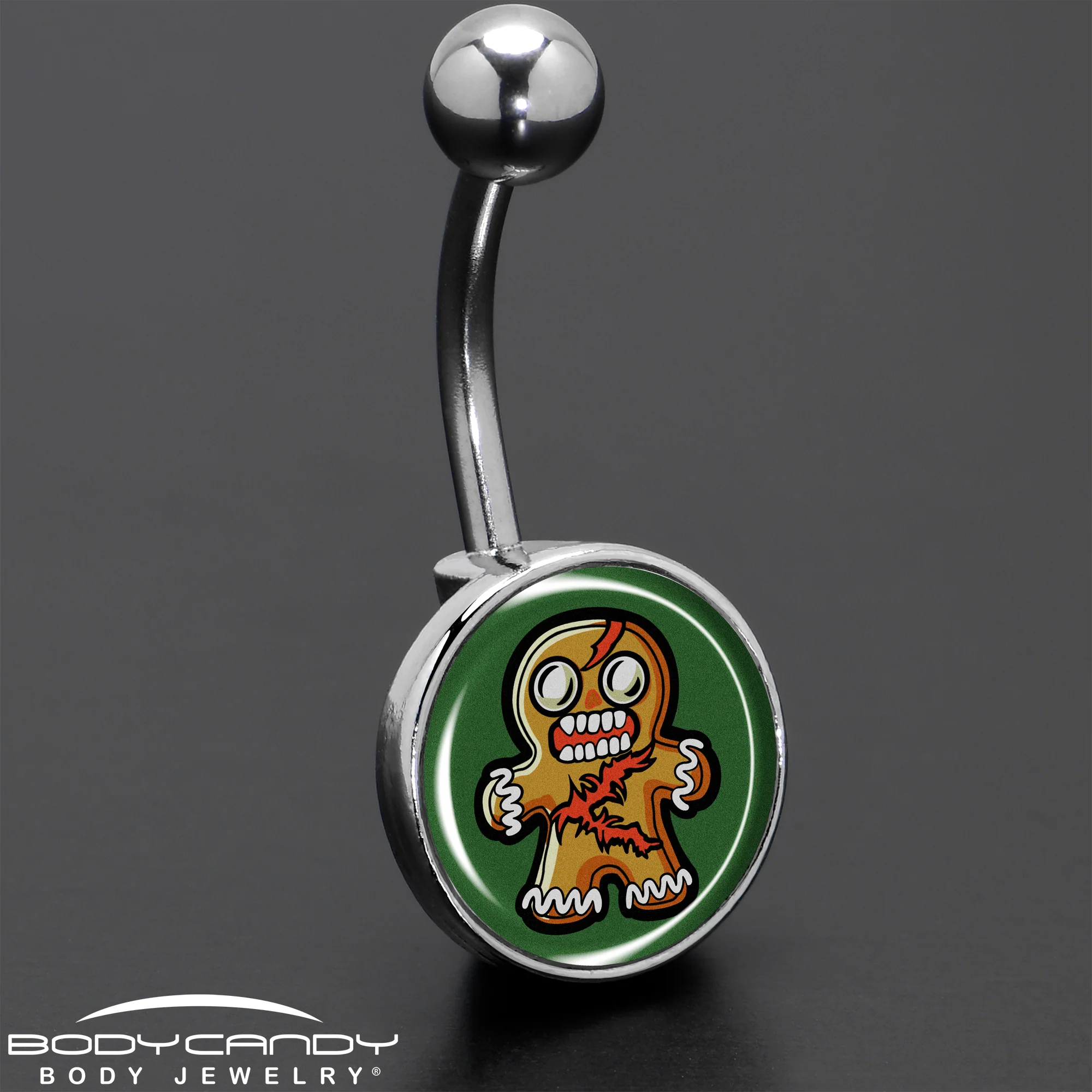 Christmas Holiday Zombie Gingergread Man Belly Ring by Onyx O - Image 8