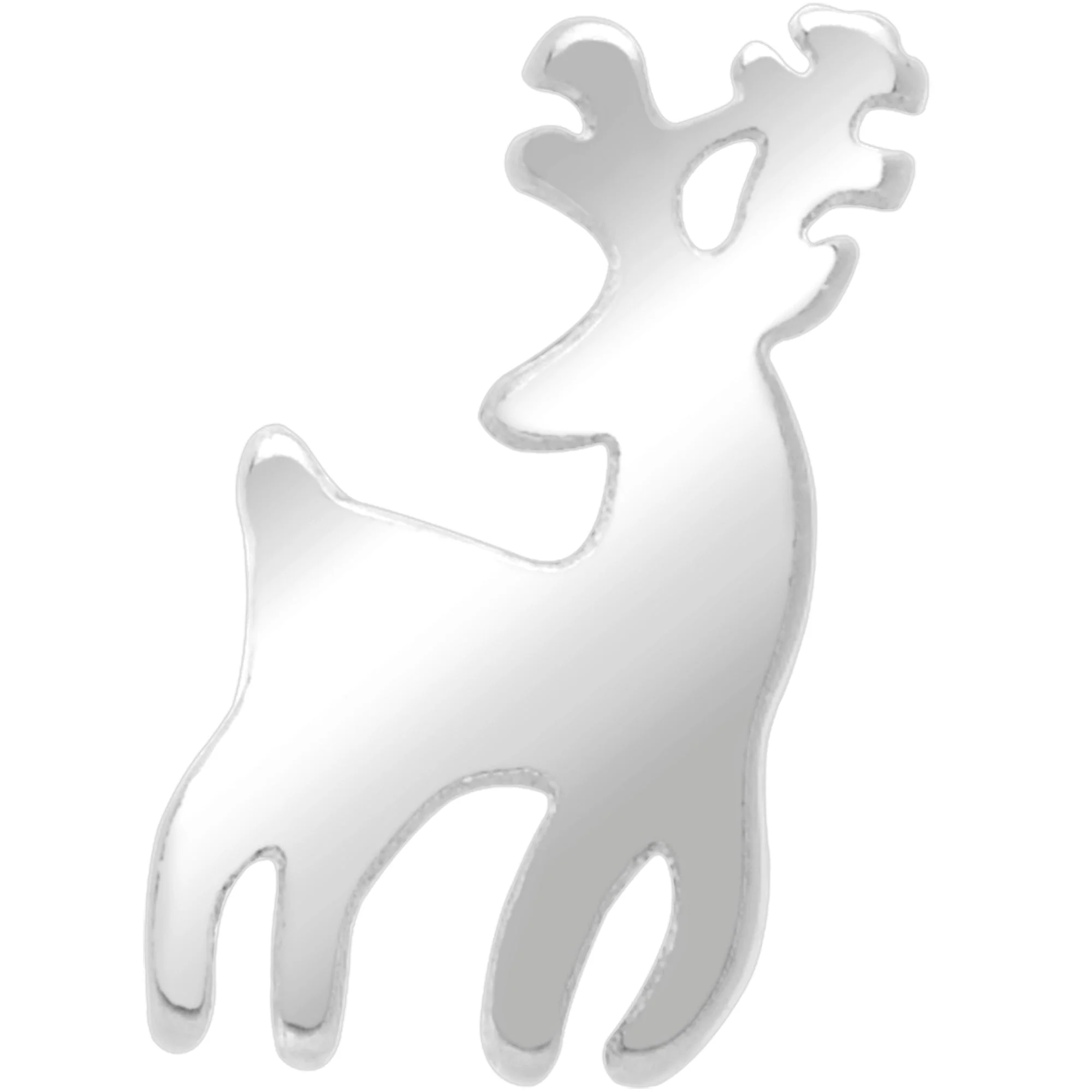Christmas Reindeer 18G Titanium Threadless Push In Nose Ring Stud - Image 6