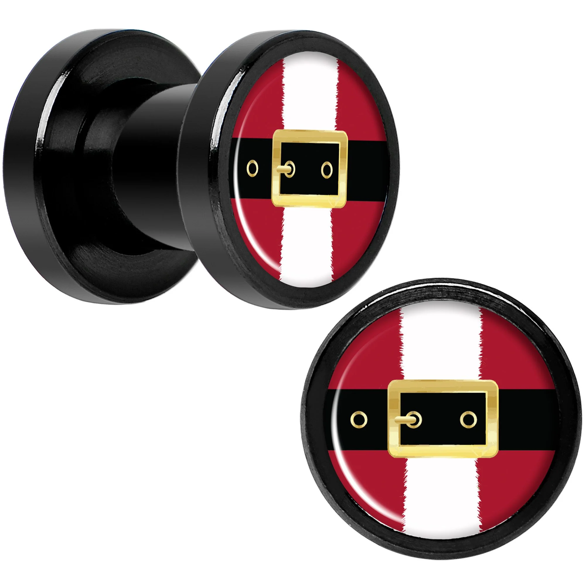 Christmas Santa Suit Black Screw Fit Plug Set Sizes 5mm to 20mm - Image 3