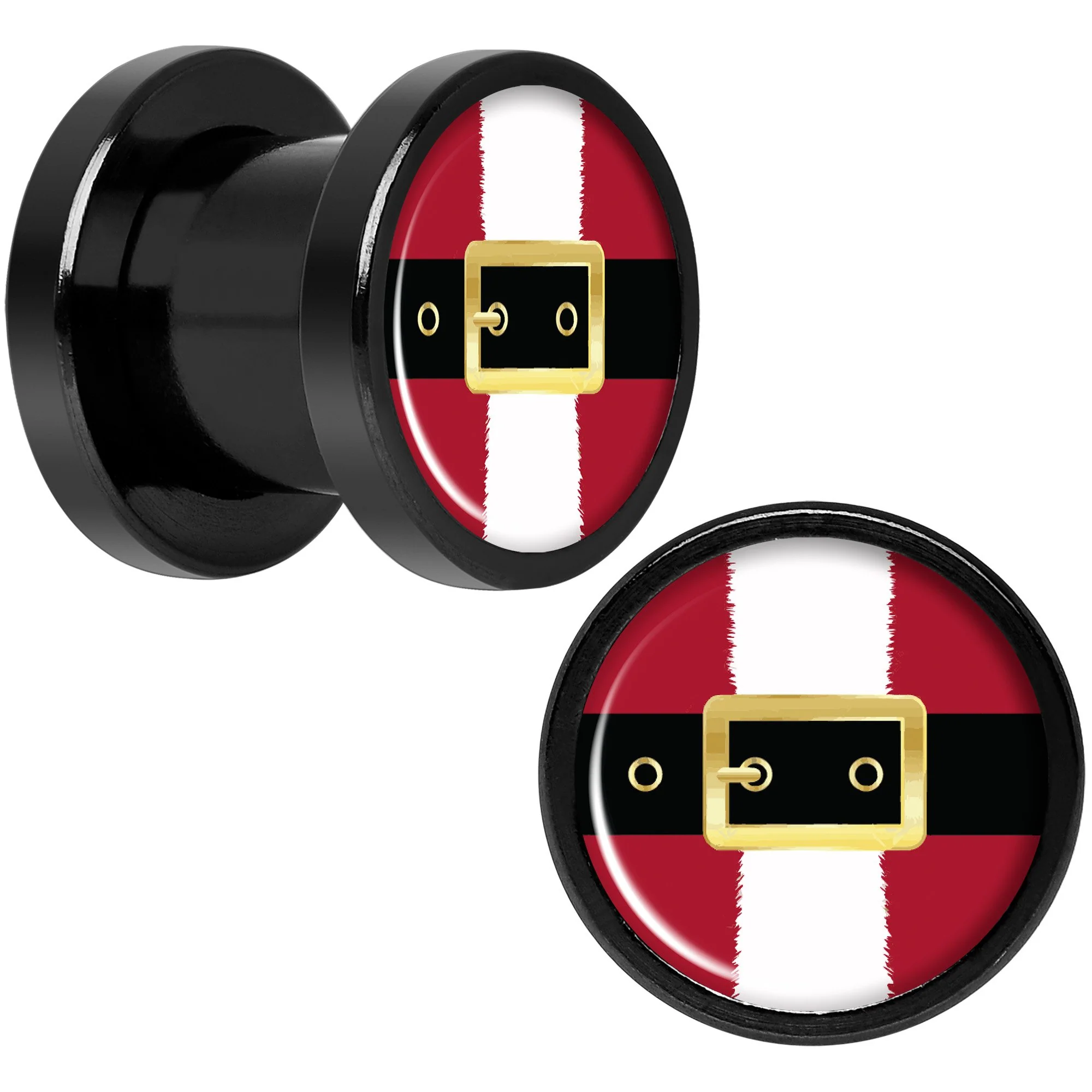 Christmas Santa Suit Black Screw Fit Plug Set Sizes 5mm to 20mm - Image 4