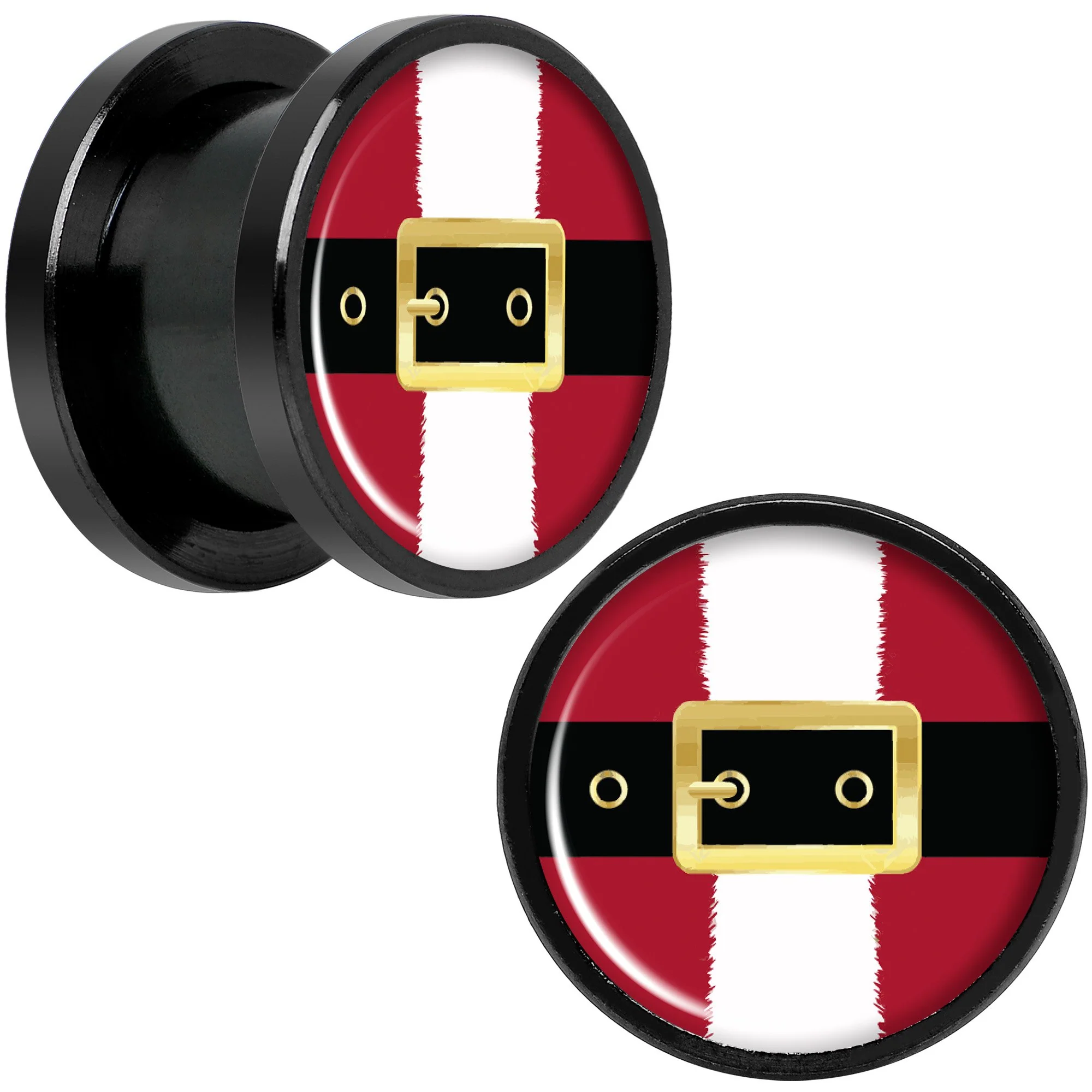 Christmas Santa Suit Black Screw Fit Plug Set Sizes 5mm to 20mm - Image 5