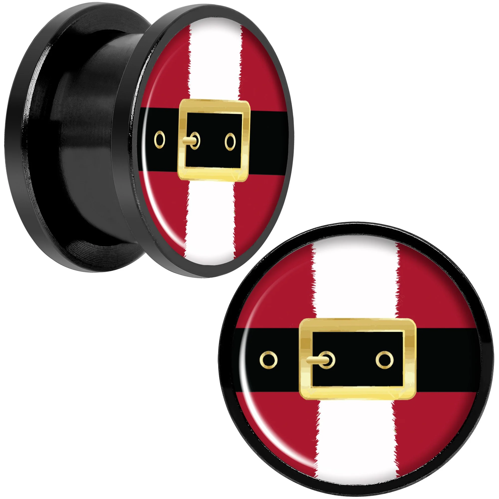 Christmas Santa Suit Black Screw Fit Plug Set Sizes 5mm to 20mm - Image 6