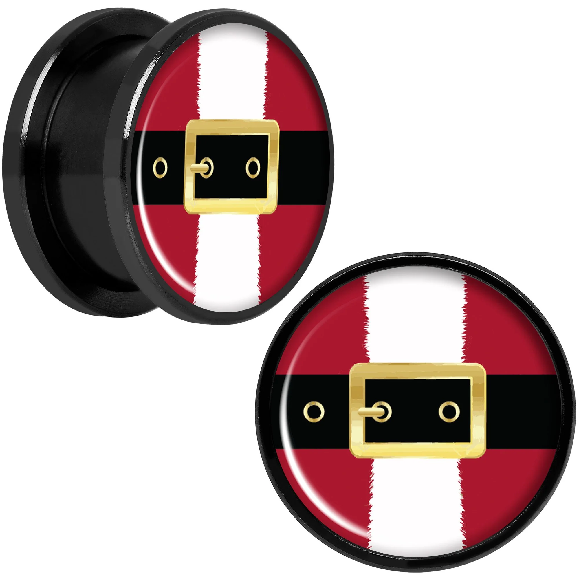 Christmas Santa Suit Black Screw Fit Plug Set Sizes 5mm to 20mm - Image 7