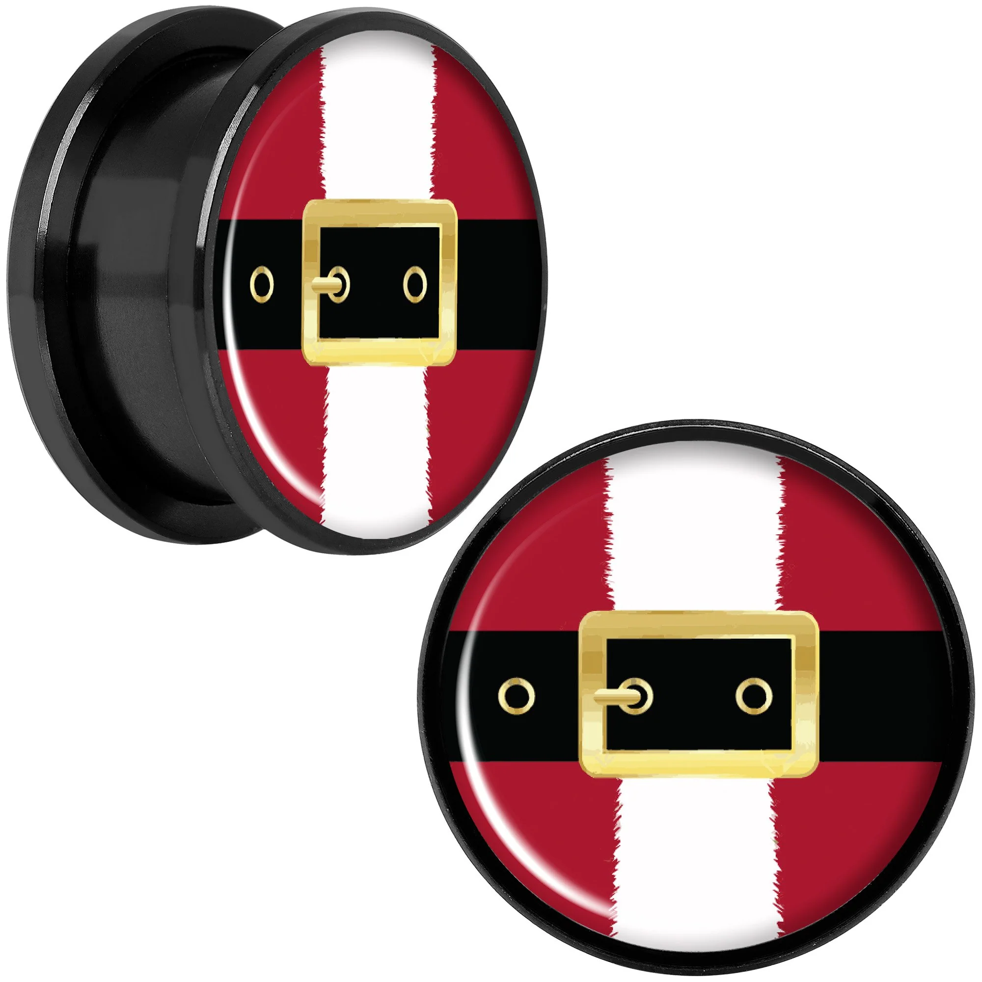 Christmas Santa Suit Black Screw Fit Plug Set Sizes 5mm to 20mm - Image 8