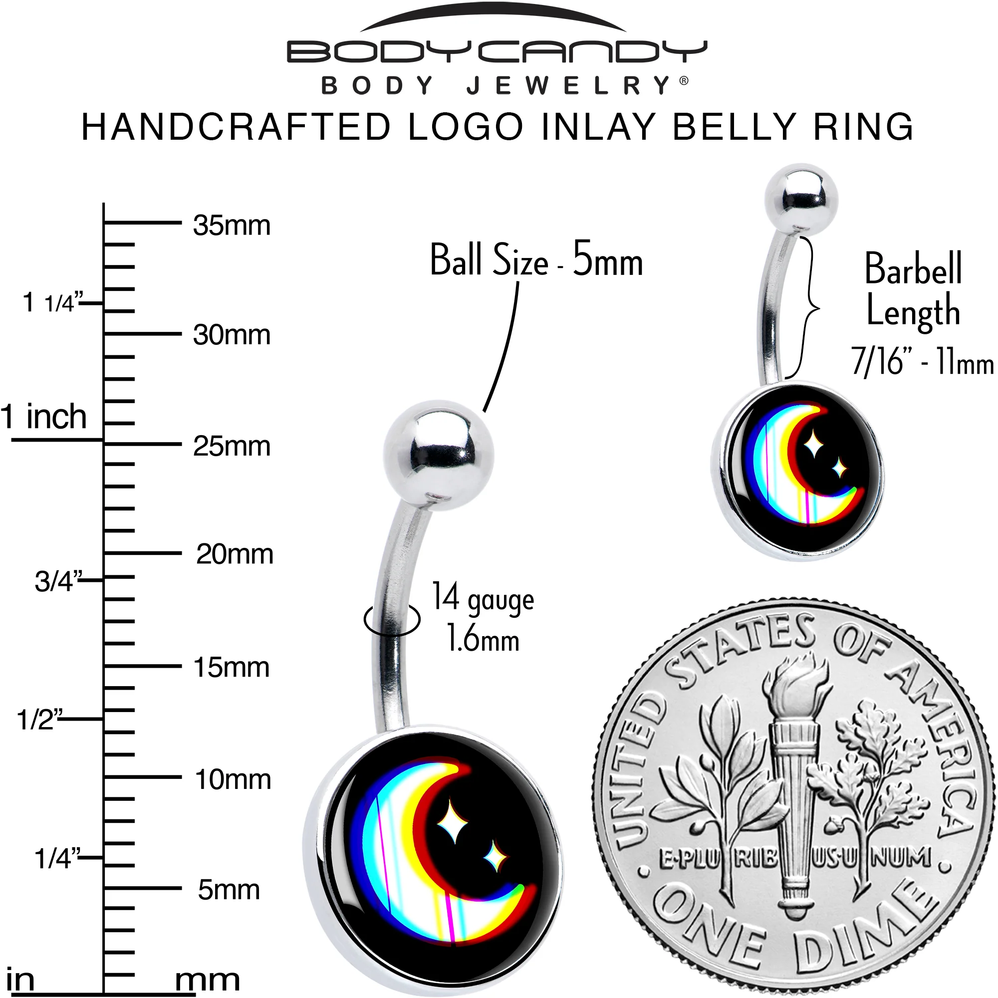 Chromatic Moon Belly Ring by Onyx O - Image 6