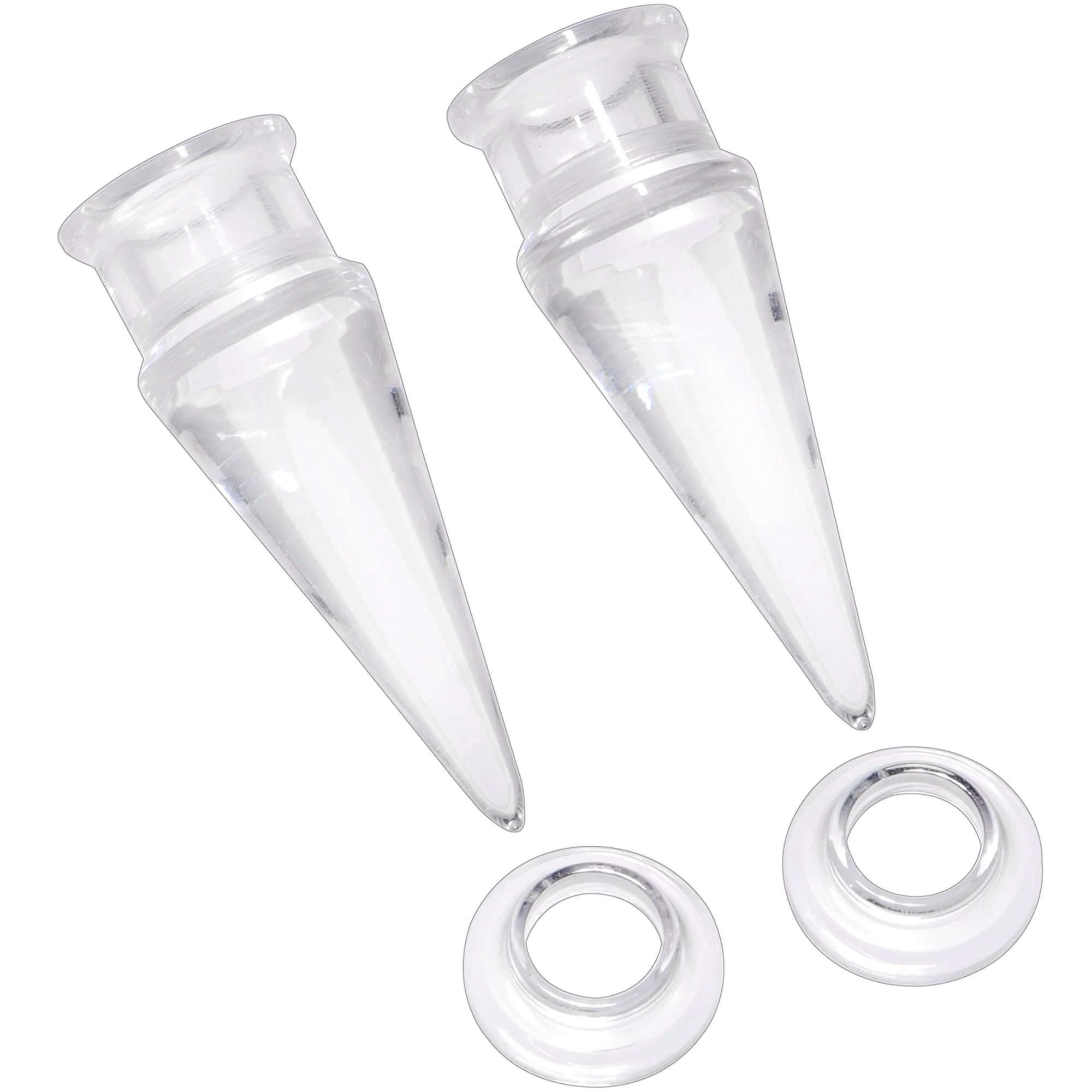 Clear 2 in 1 Interchangeable Screw Fit Plug and Taper Set - Image 10