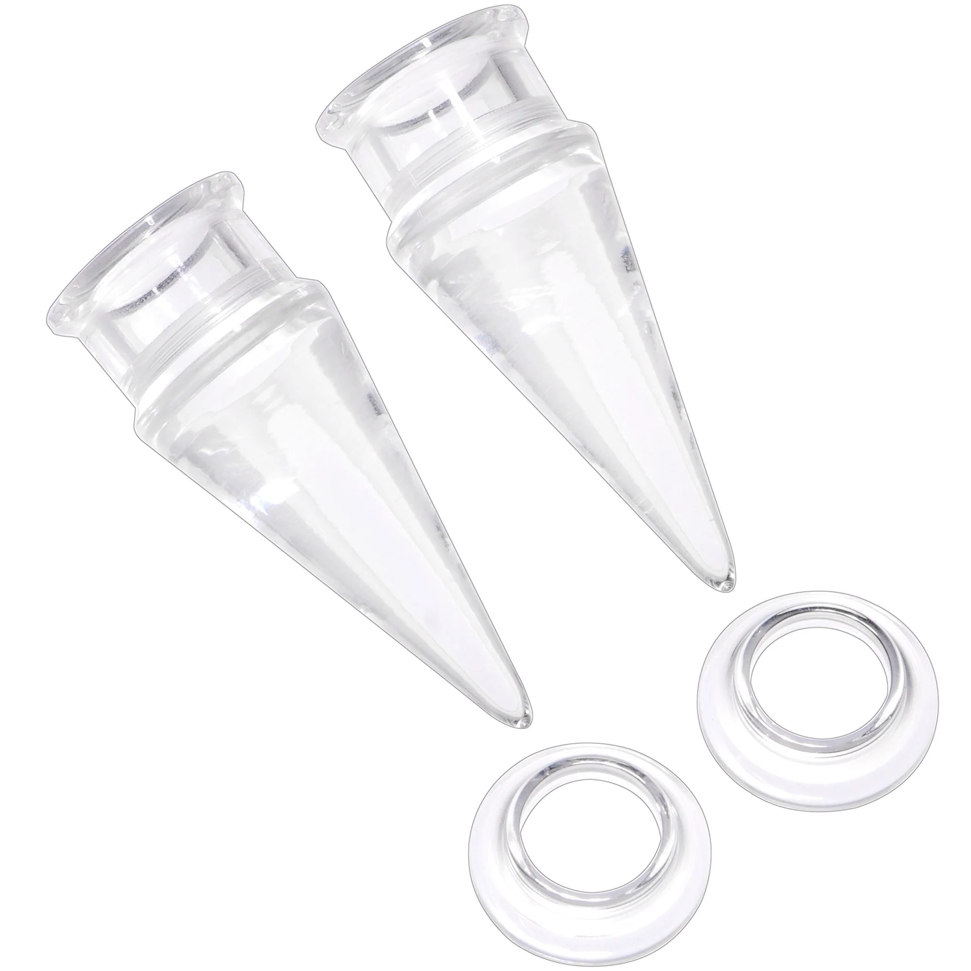 Clear 2 in 1 Interchangeable Screw Fit Plug and Taper Set - Image 11