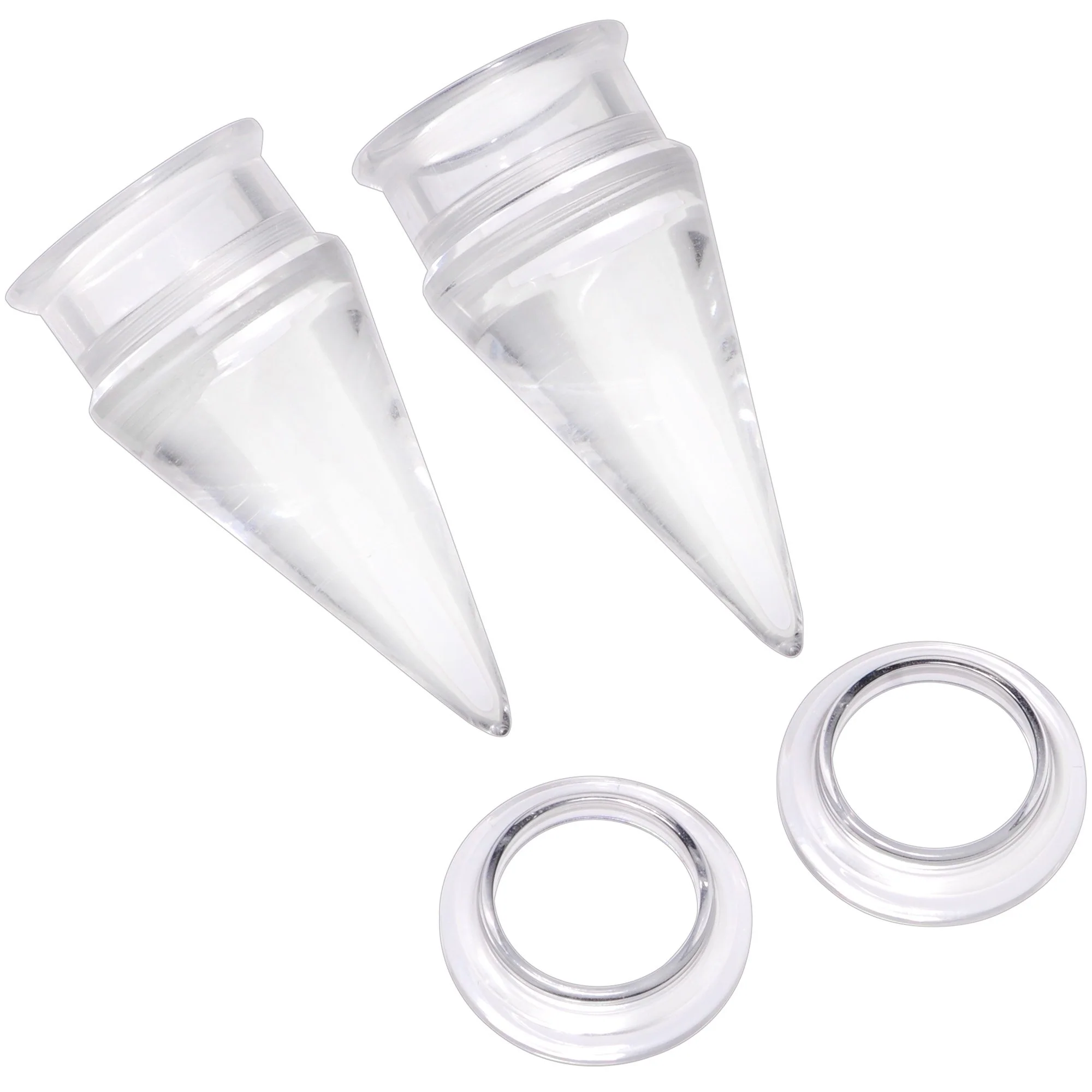 Clear 2 in 1 Interchangeable Screw Fit Plug and Taper Set - Image 13