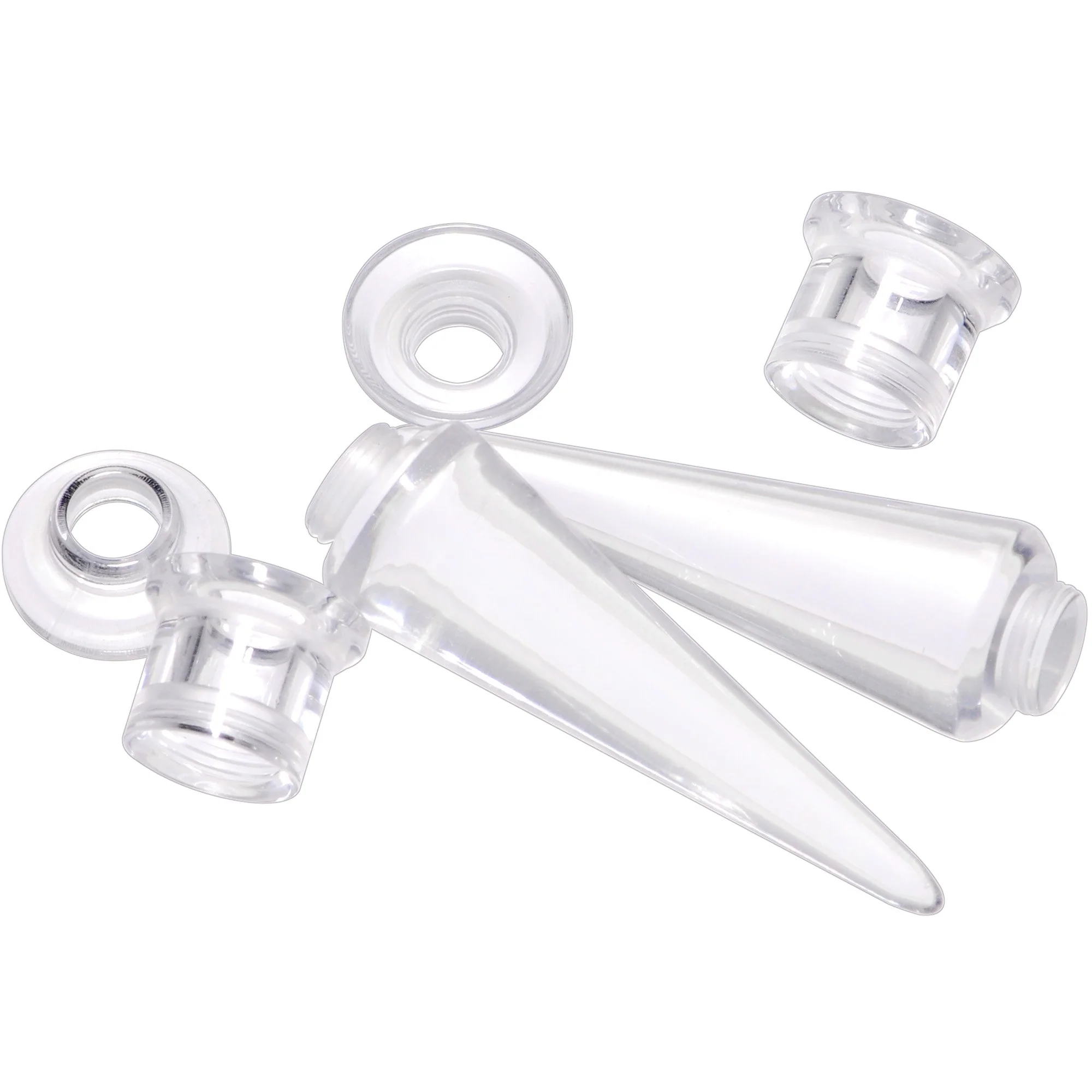 Clear 2 in 1 Interchangeable Screw Fit Plug and Taper Set - Image 5
