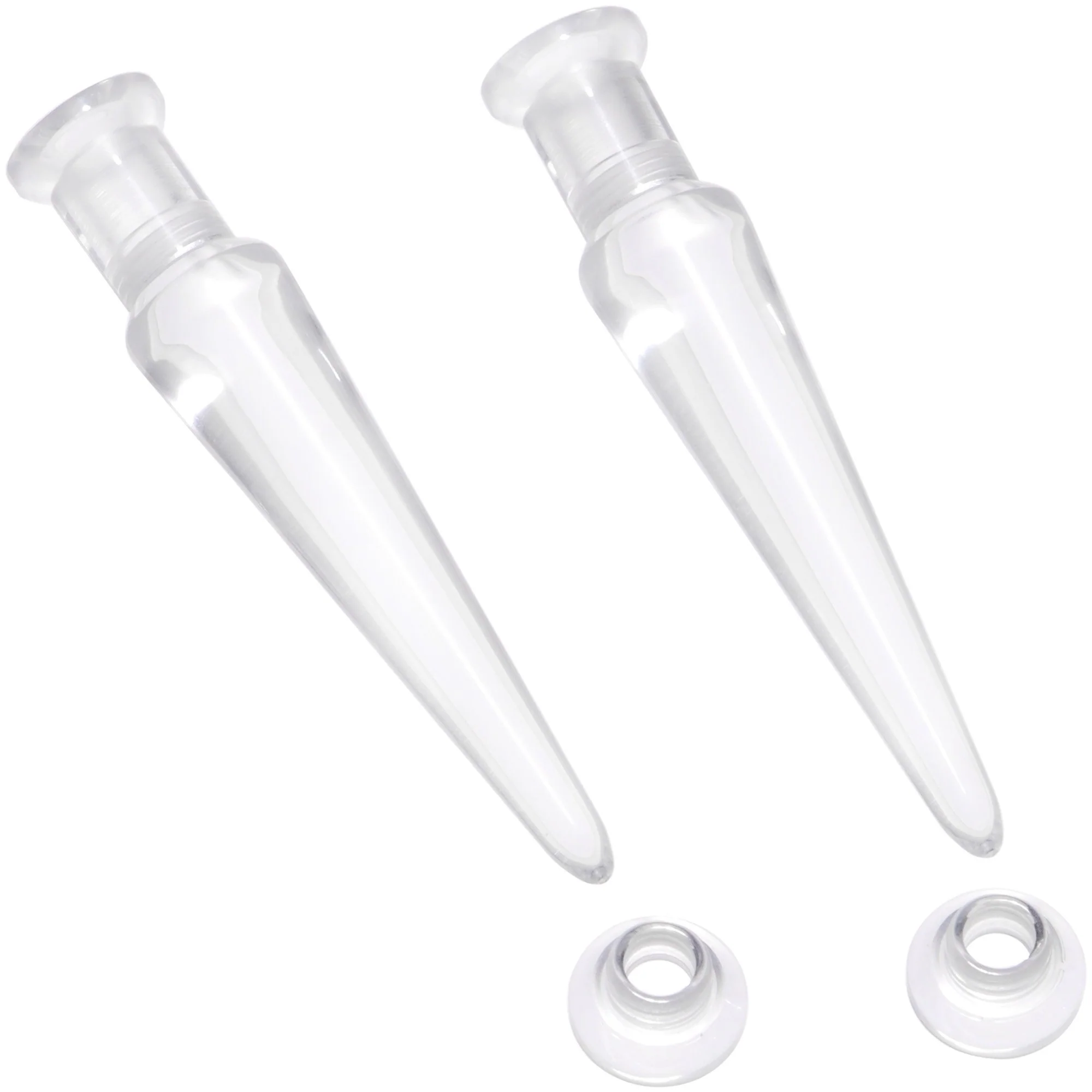 Clear 2 in 1 Interchangeable Screw Fit Plug and Taper Set - Image 8