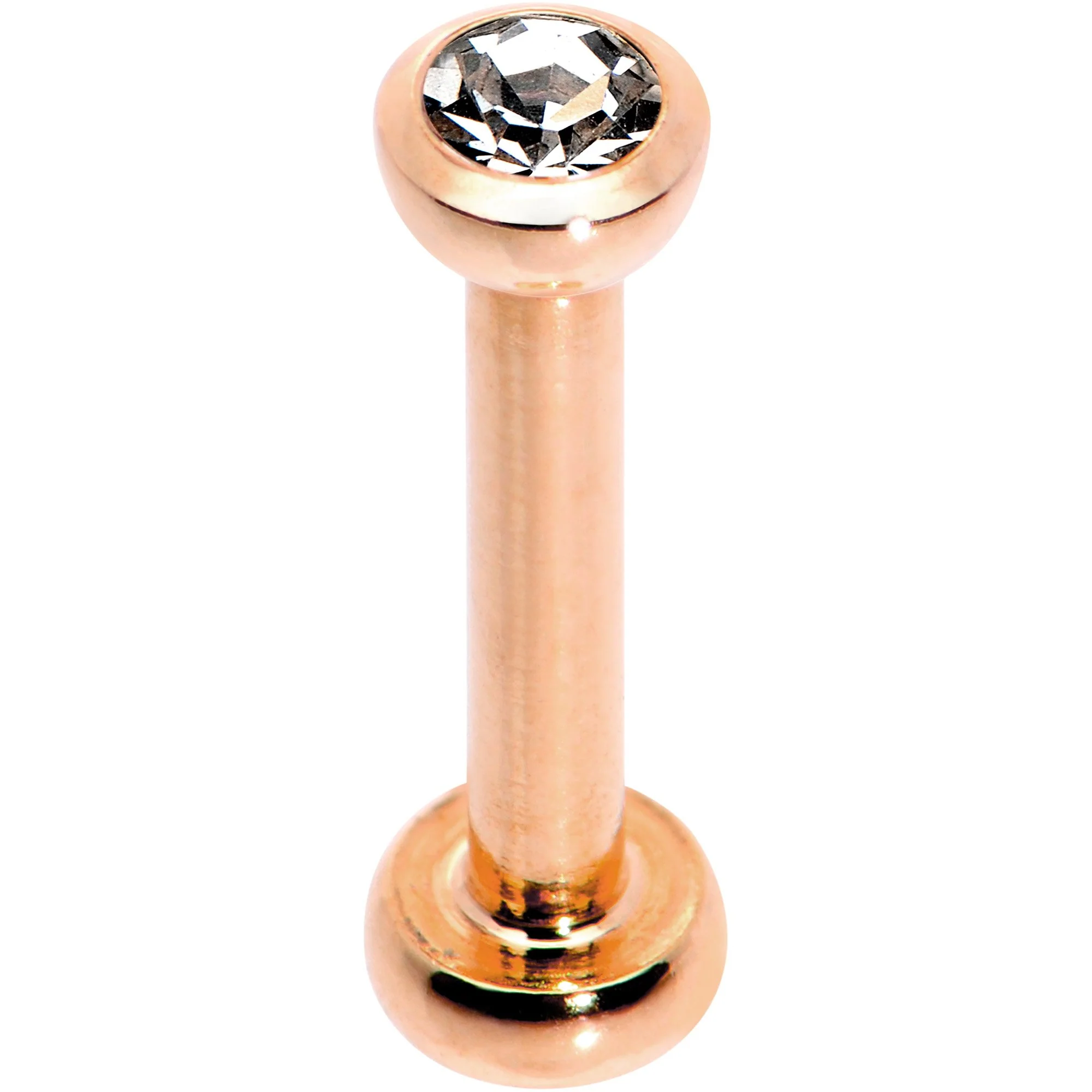 Clear 2mm Gem Rose Gold Tone Internally Threaded Cartilage Earring