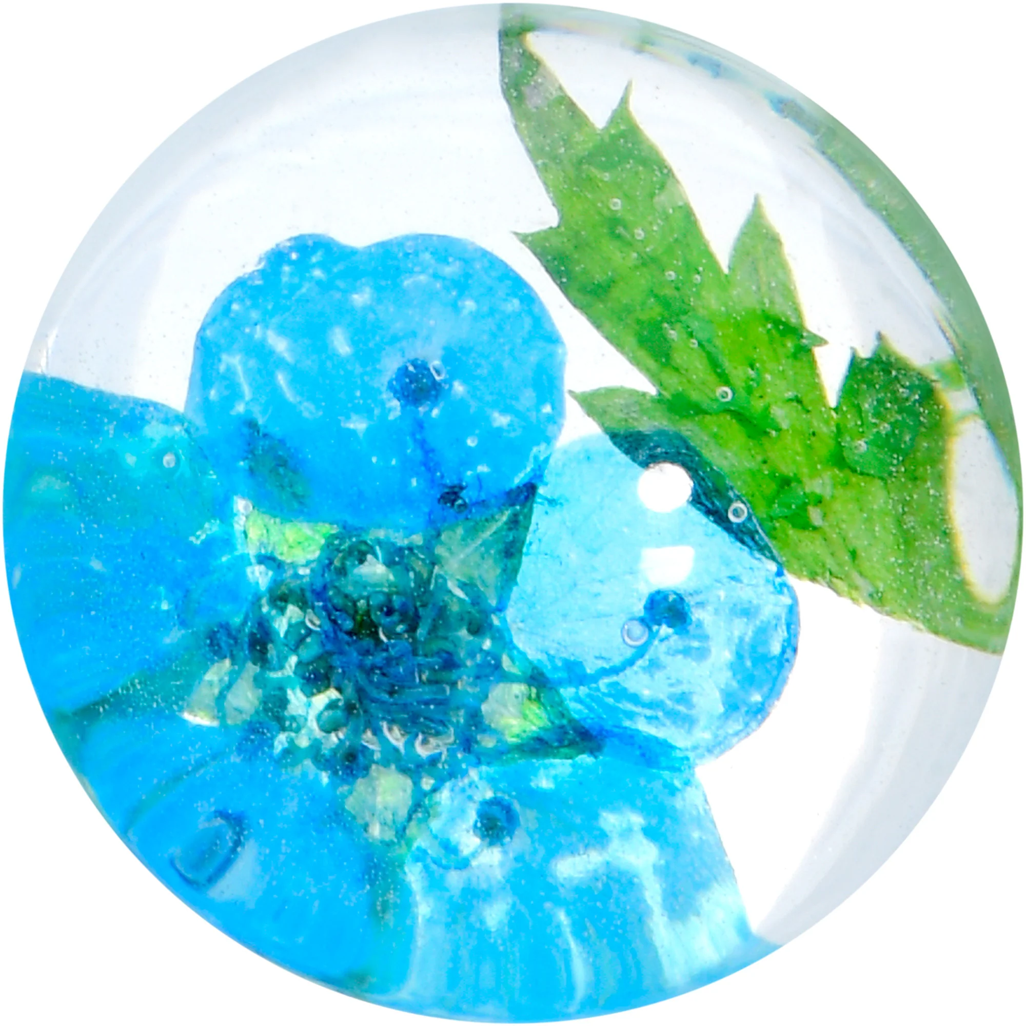 Clear Acrylic Color Pressed Flowers Double Flare Plug Set - Image 3