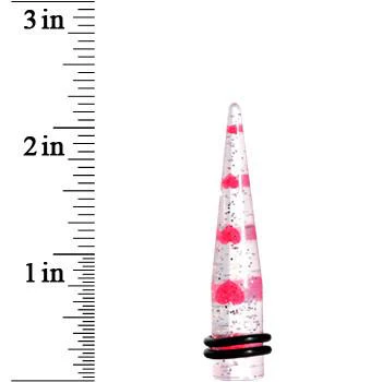 Clear Acrylic Glitter Pink Heart Confetti Taper 8G to 16mm - Image 3