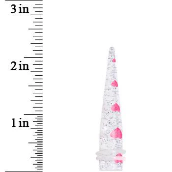 Clear Acrylic Glitter Pink Heart Confetti Taper 8G to 16mm - Image 3