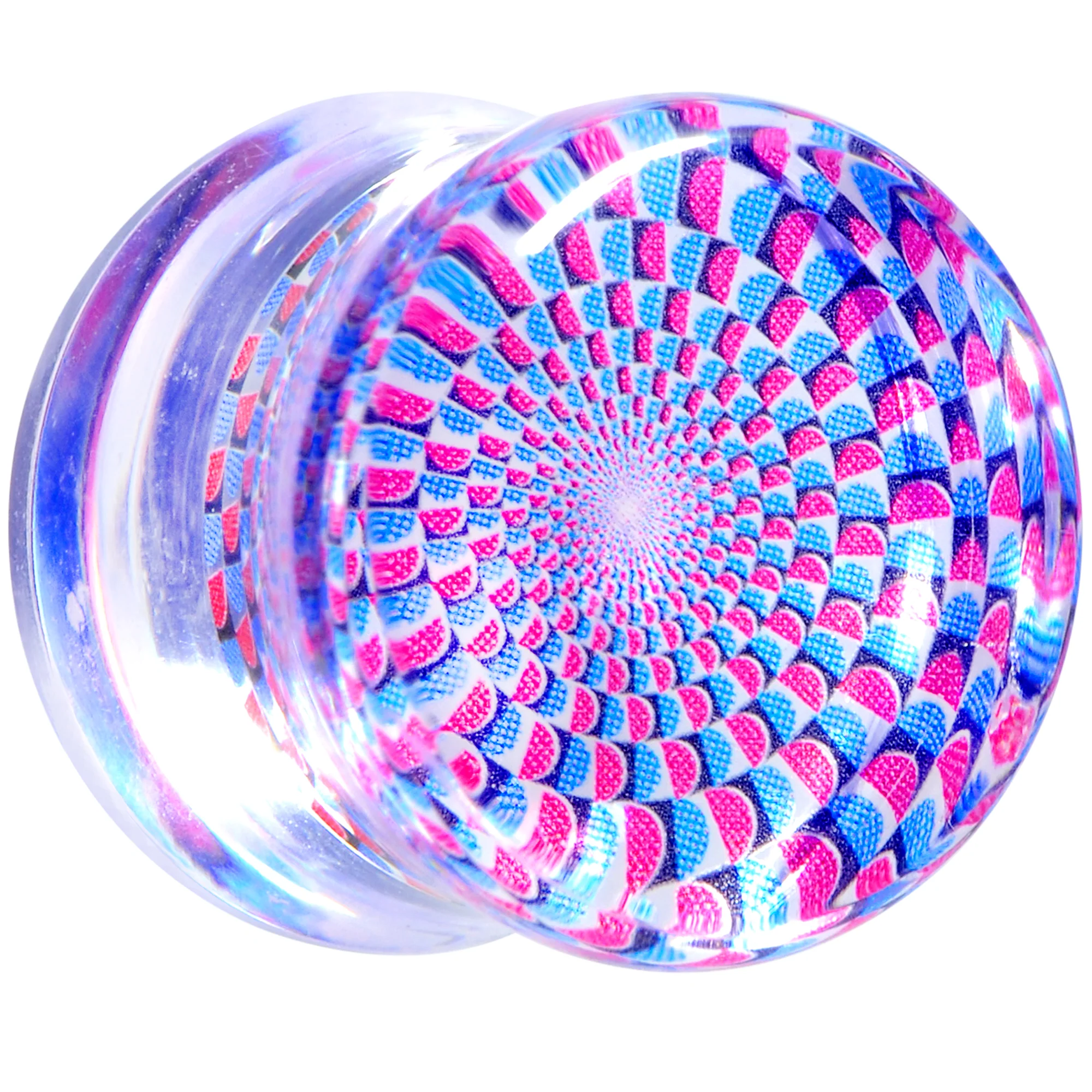 Clear Acrylic Optical Illusion Saddle Plug 14mm to 25mm - Image 4