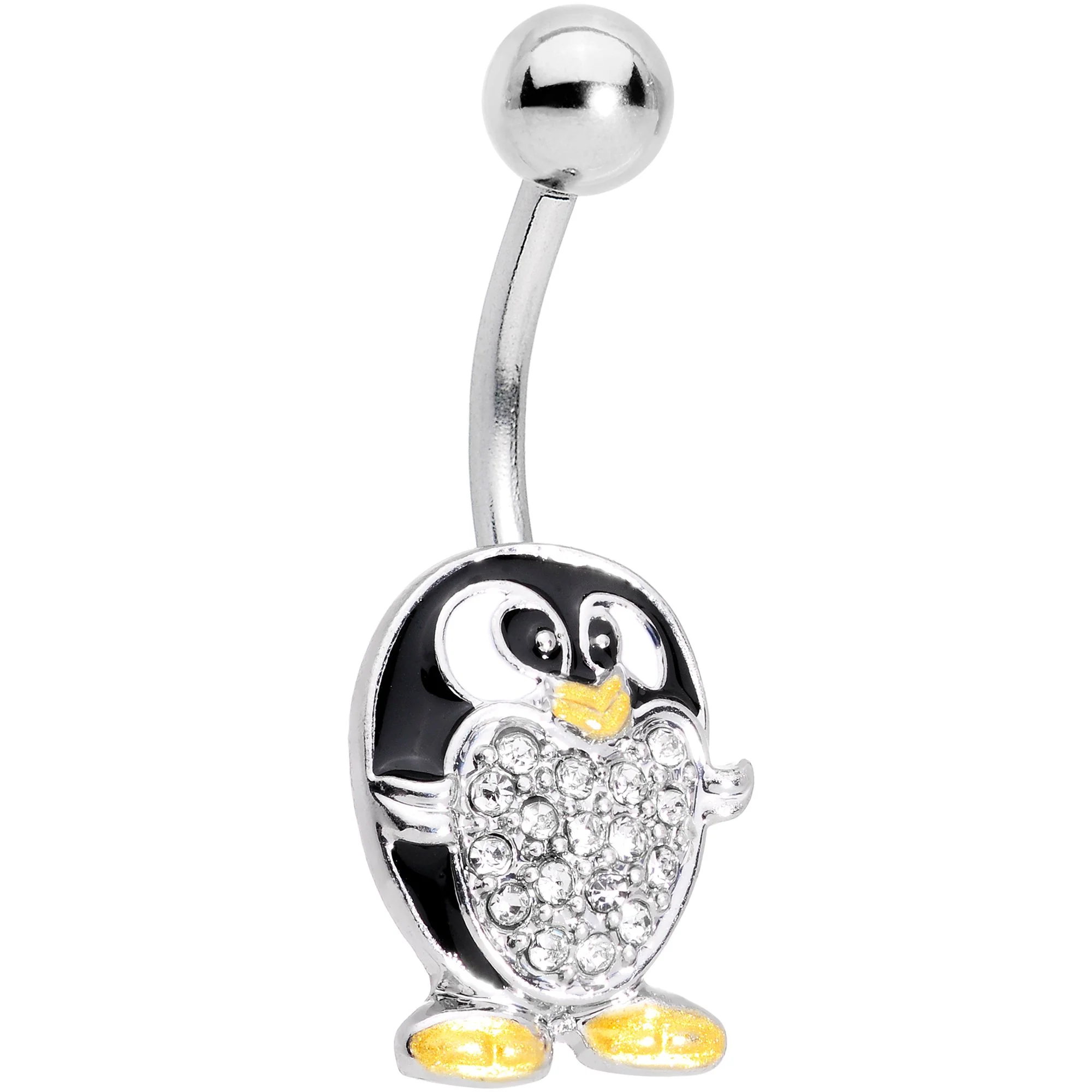 Clear Aurora Gem Variety Party Penguin Belly Ring Set of 4 - Image 3