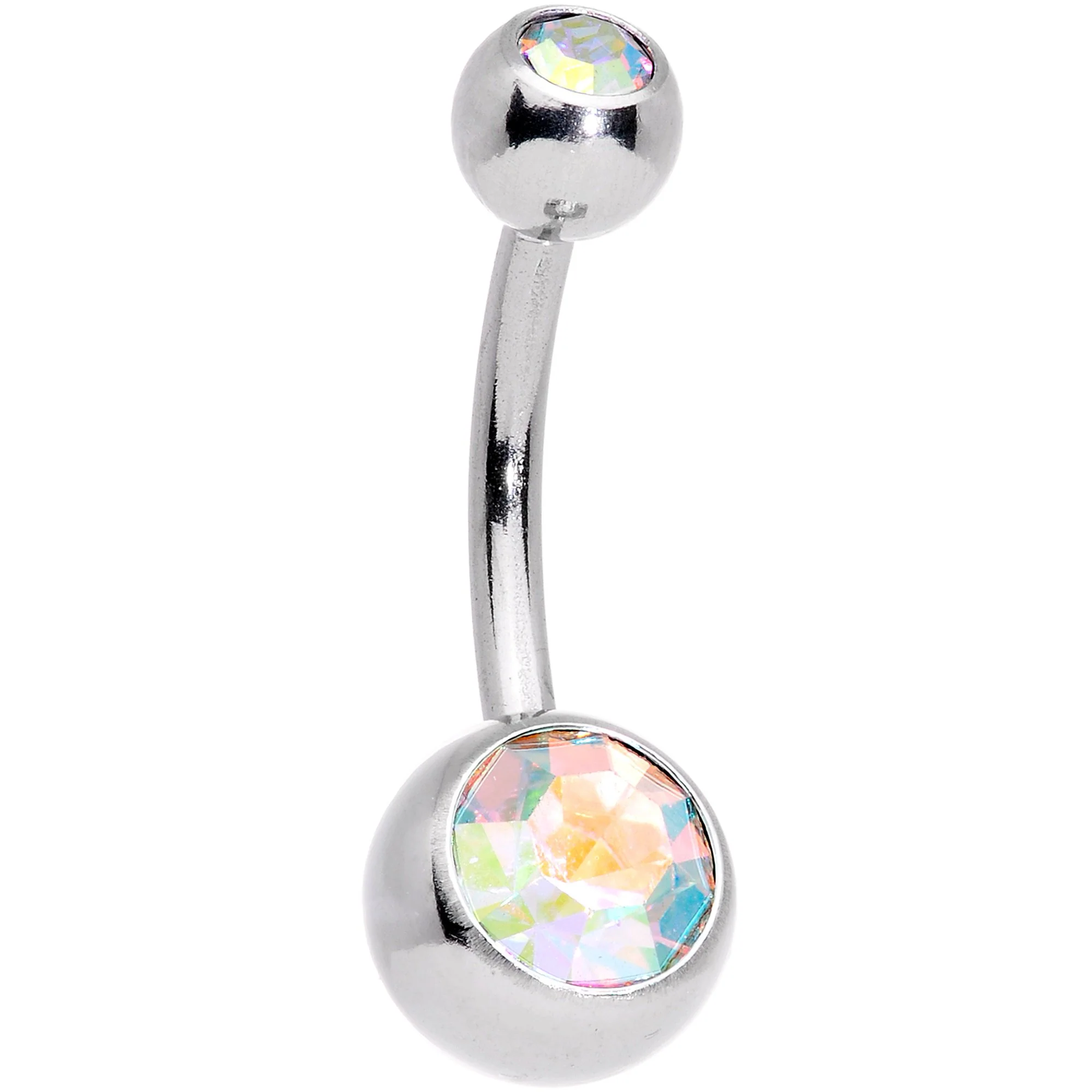Clear Aurora Gem Variety Party Penguin Belly Ring Set of 4 - Image 4