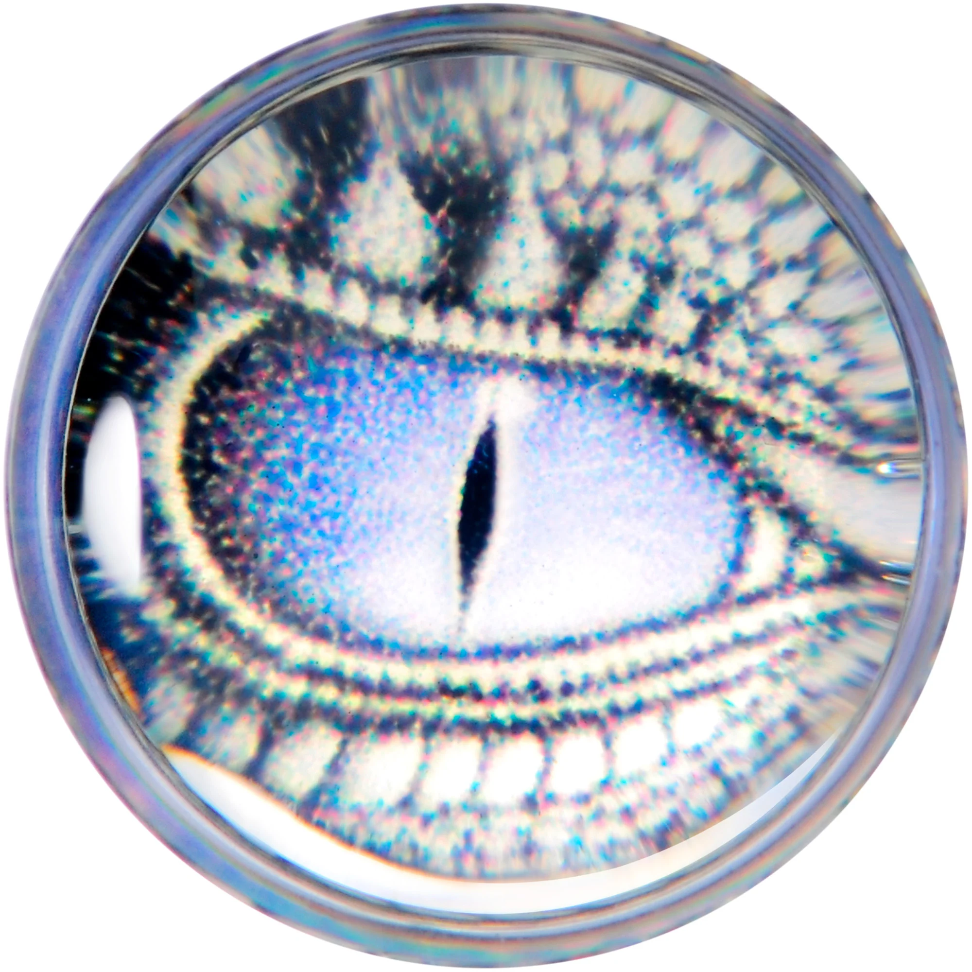 Clear Blue Acrylic Dragons Eye Saddle Plug Set - Image 4