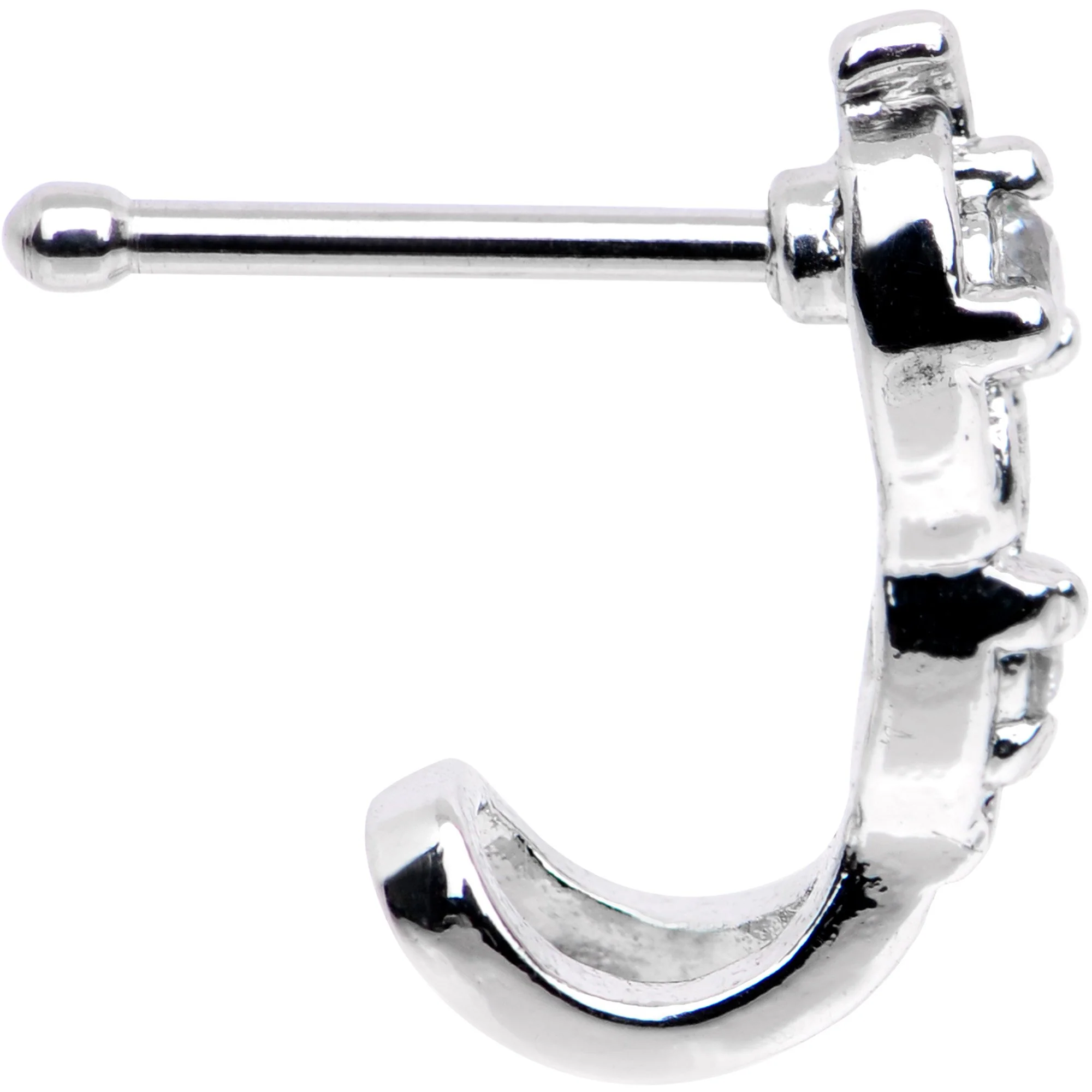 Clear CZ Gem Double Fashion Faux Hoop Nose Bone - Image 2