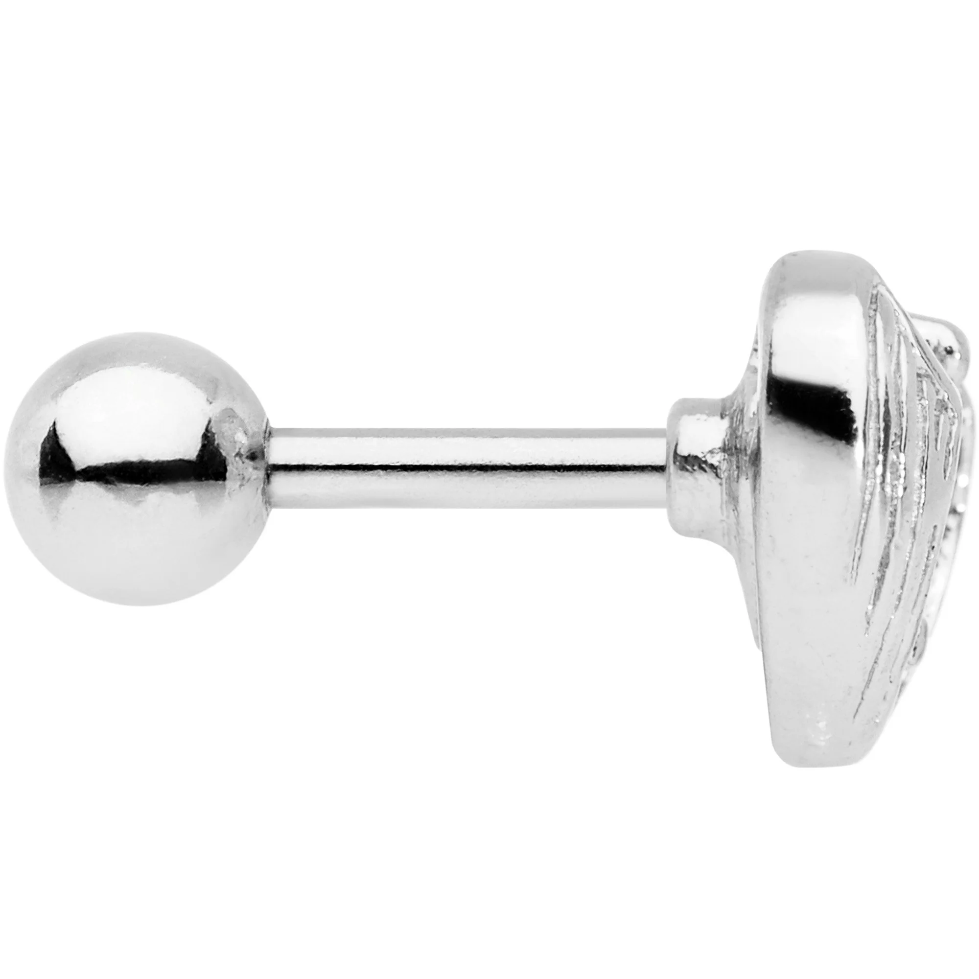 Clear CZ Gem Hugged Heart Cartilage Tragus Earring - Image 3