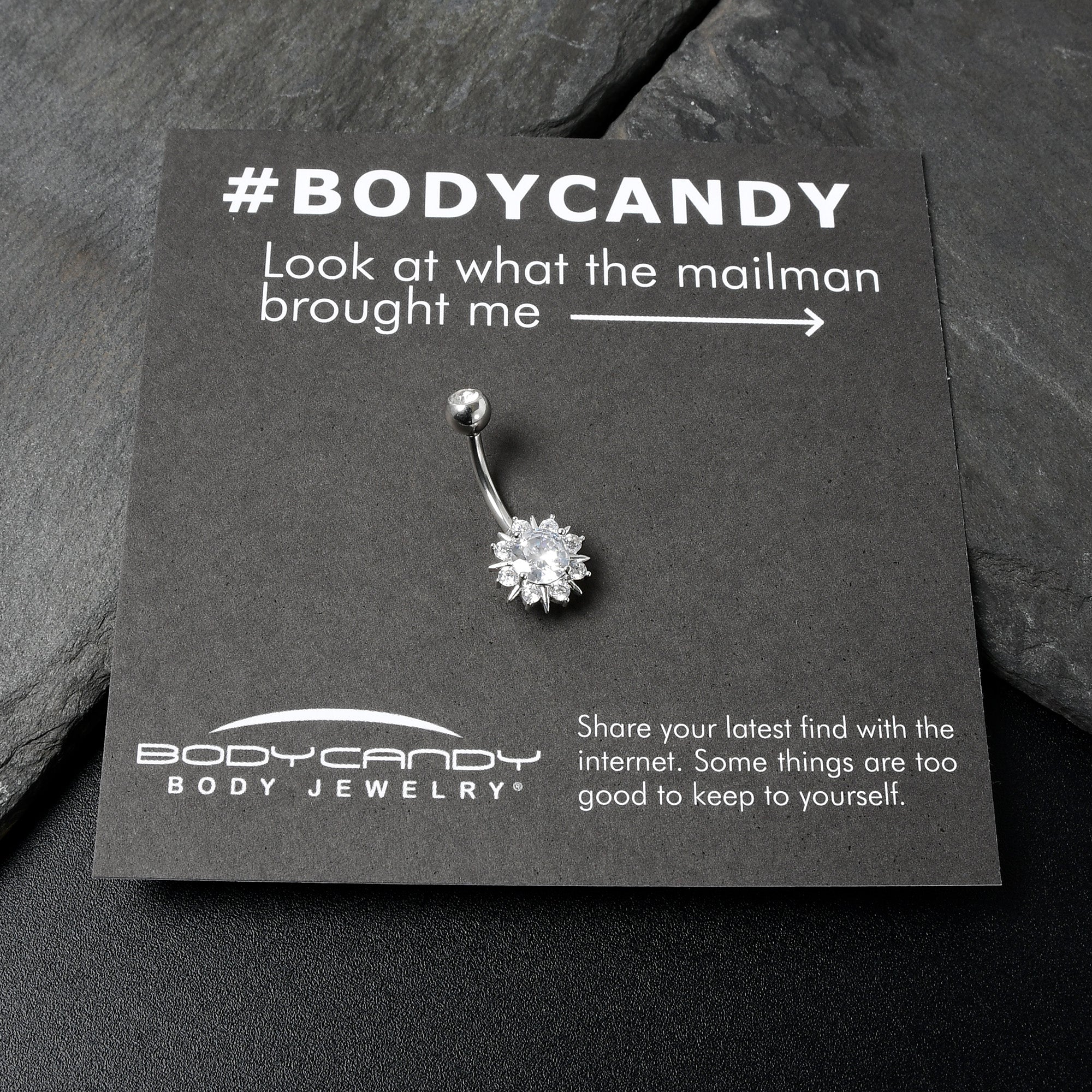 Clear CZ Gem Luxury Sun Splash Belly Ring - Image 6