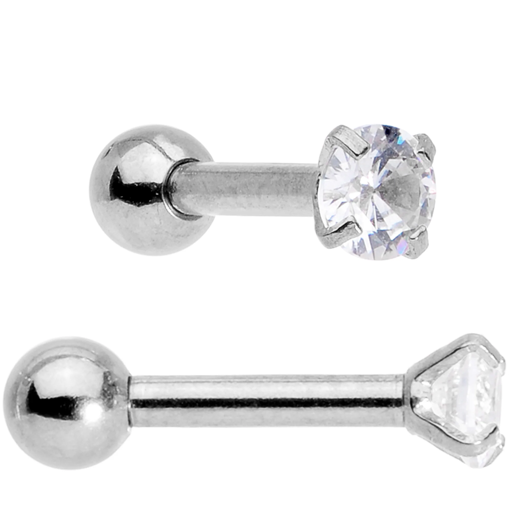 Clear CZ Gem Segment Ring Cartilage Industrial Set of 3 - Image 3