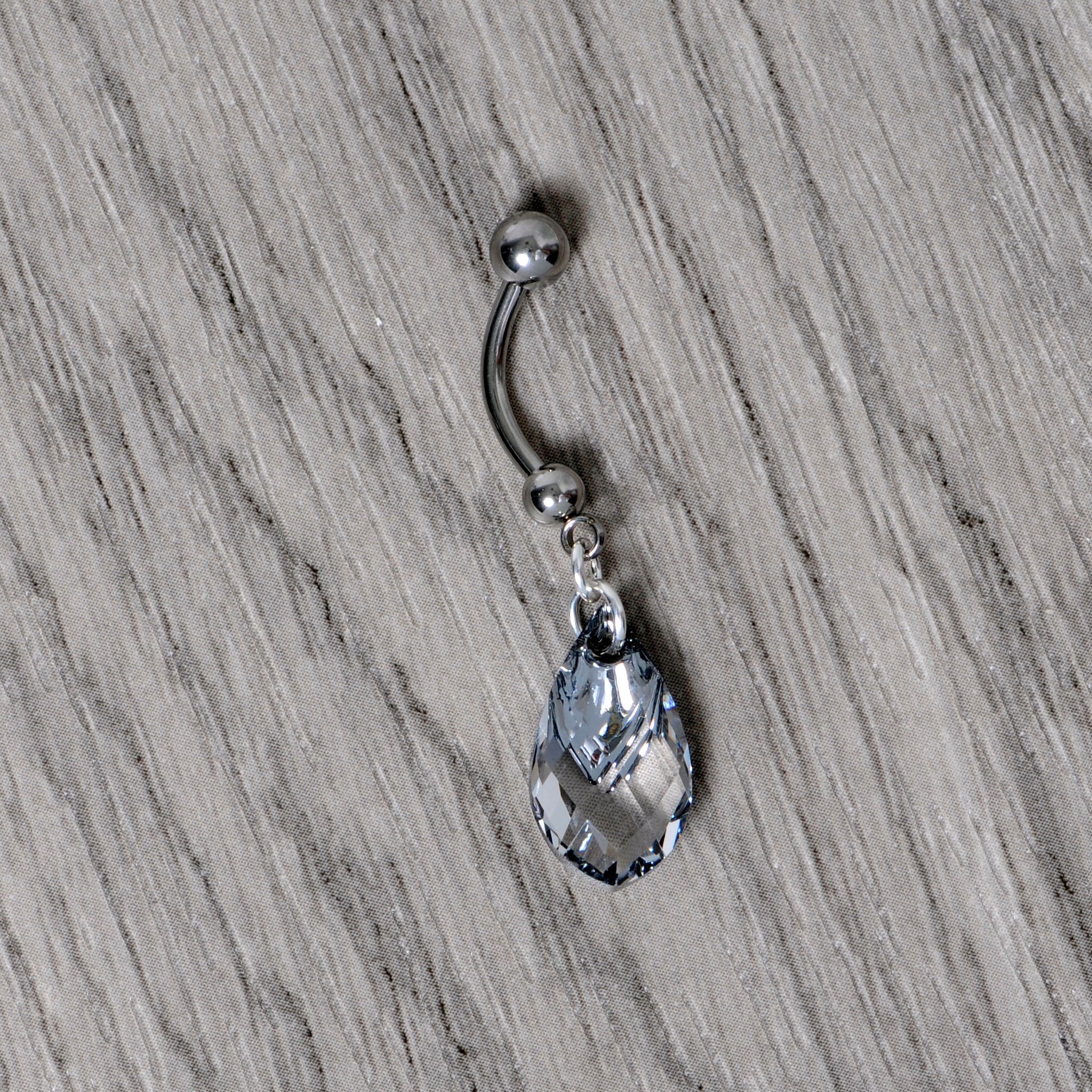 Clear Drop Reversible Belly Ring Created with Crystals - Image 10