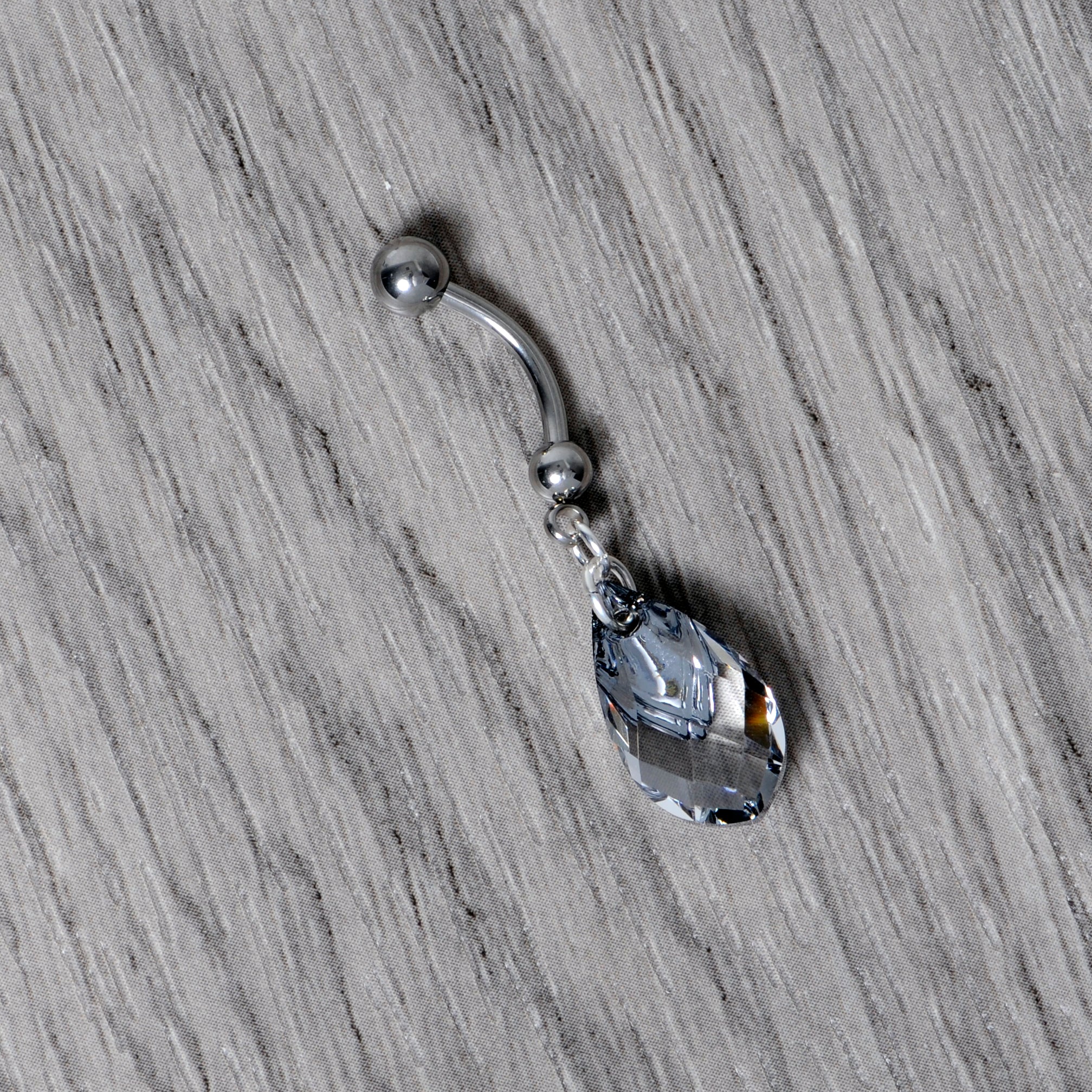 Clear Drop Reversible Belly Ring Created with Crystals - Image 11